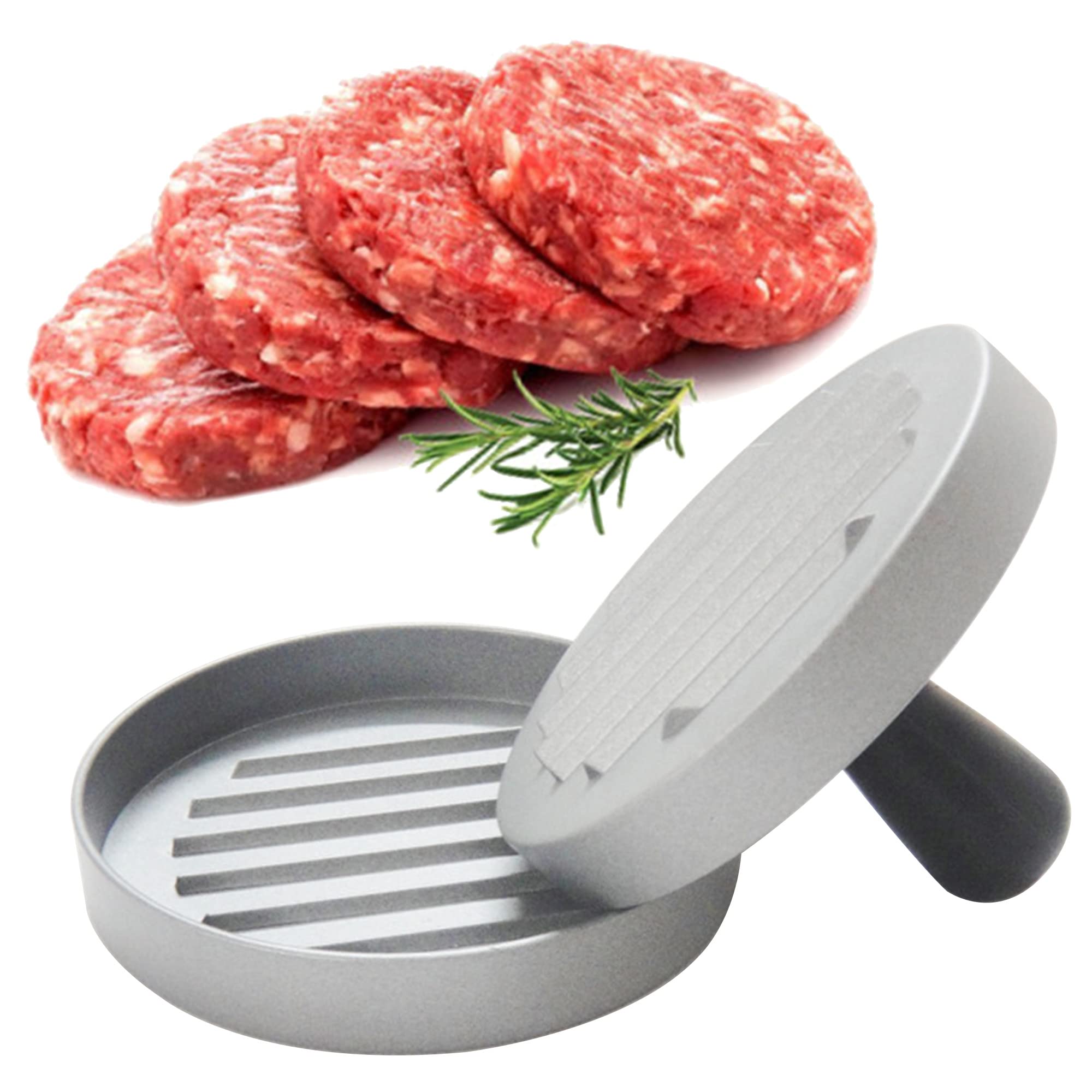 Non-Stick Aluminum Burger Press - Hamburger Patty Maker for Beef, Veggie & BBQ - Perfect for Grilling, Cookouts & Backyard Barbecues
