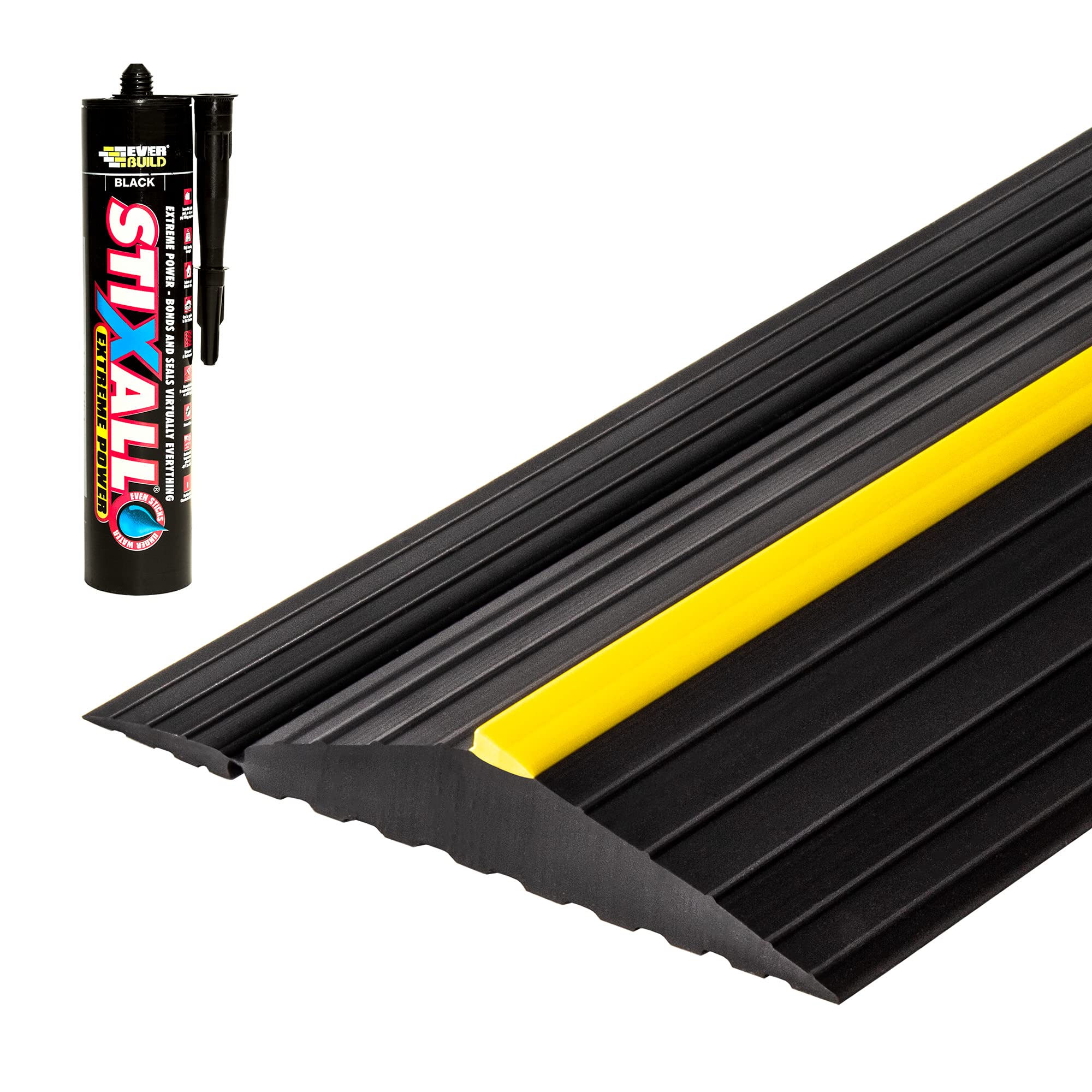 9.5 ft Weather Defender® Original Garage Door Threshold Seal Kit with Adhesive & Bottom Weather Stripping - 2.9m Heavy Duty Protection Against Drafts, Pests & Water for Home & Commercial Use