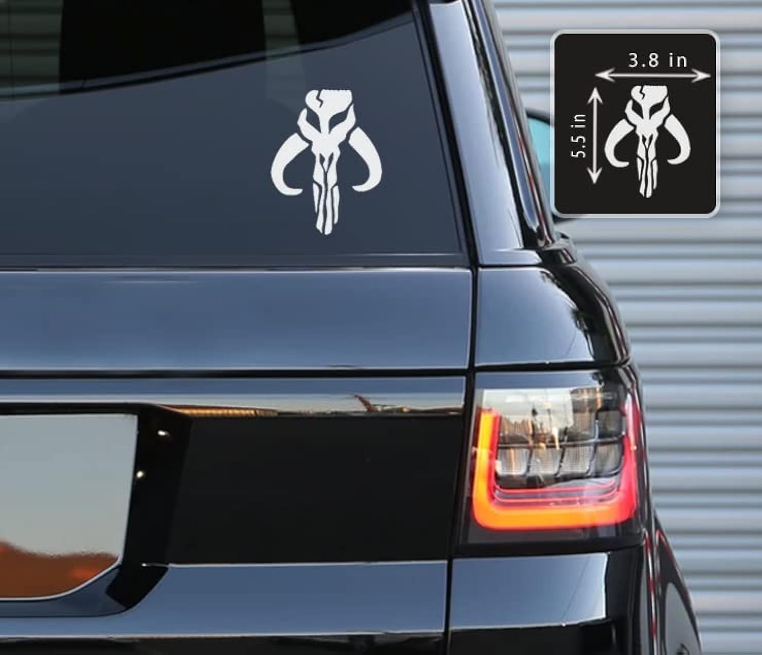 Bounty Hunter Mandalorian Vinyl Decals Stickers for Cars, Trucks, Vans, Laptops - White 5.5