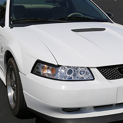Spec-D Tuning 2LHP-MST99-TM LED Projector Headlights for Ford Mustang - Chrome Clear Lens - High Performance Lighting for Night Driving & Car Shows