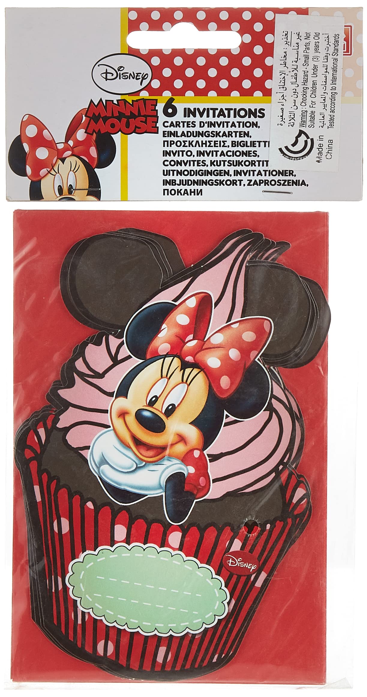 Minnie Mouse Cafe Themed Die-Cut Invitation Cards with Envelopes (6-Pack) - Cute Disney Party Supplies for Birthday, Baby Shower & Themed Events