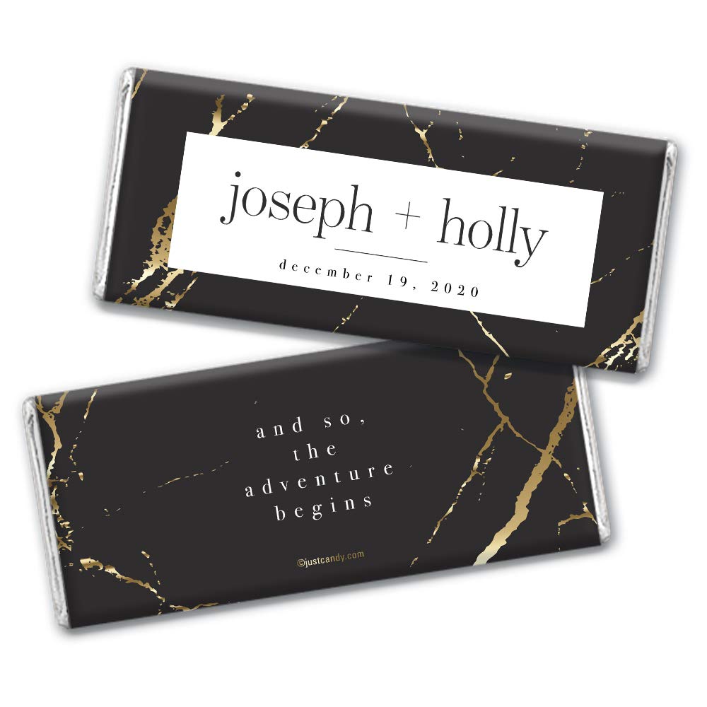 Personalized Candy Bar Wrappers for Weddings - Custom Modern Design (25 Pack) - Perfect for Wedding Favors, Bridal Showers & Special Events
