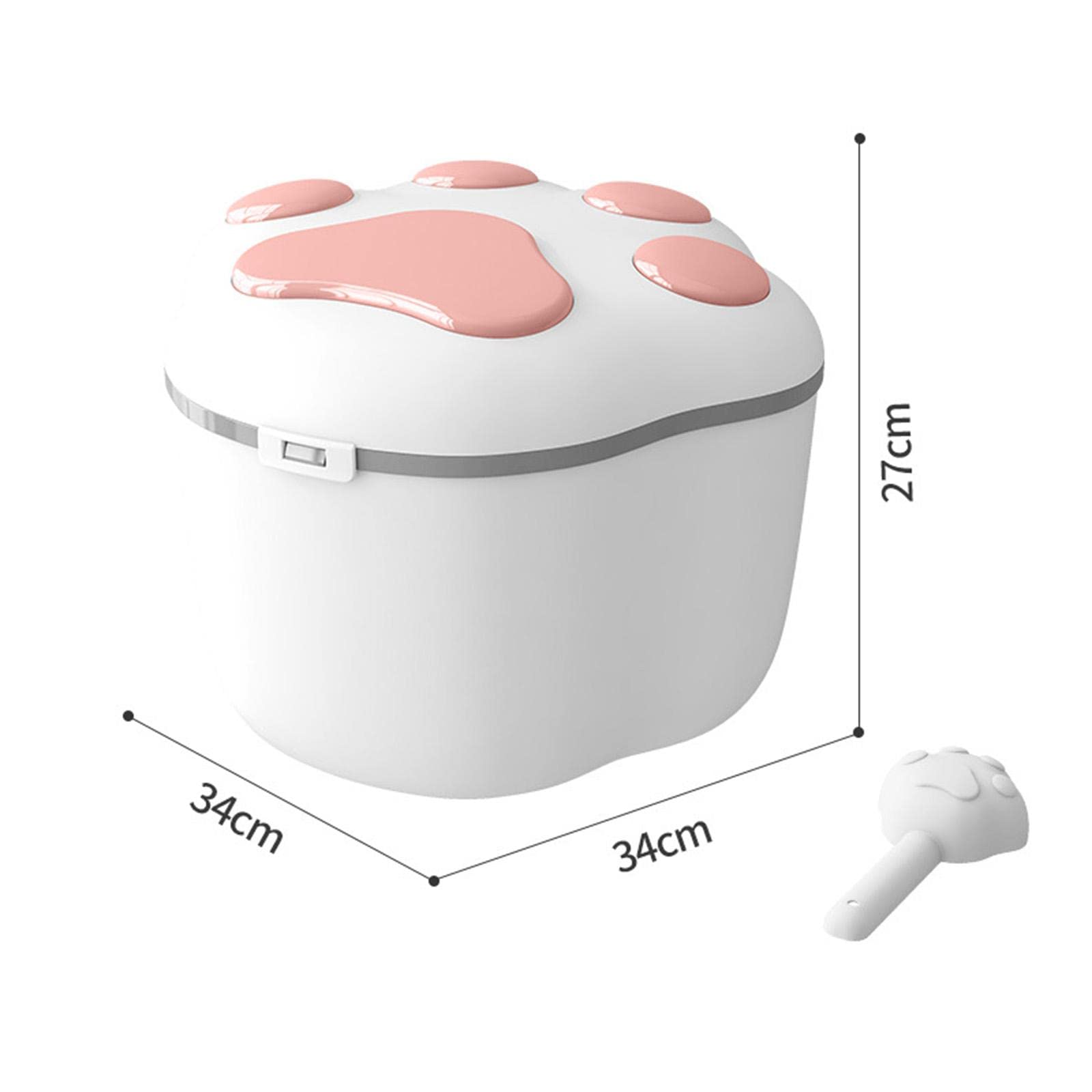 10KG Airtight Dog Food Storage Container - Sealed Pet Food Bin for Cereal, Rice & Dry Goods | Large Capacity Pet Supplies Organizer | Ideal for Kitchen, Pantry & Pet Feeding Areas | Pink