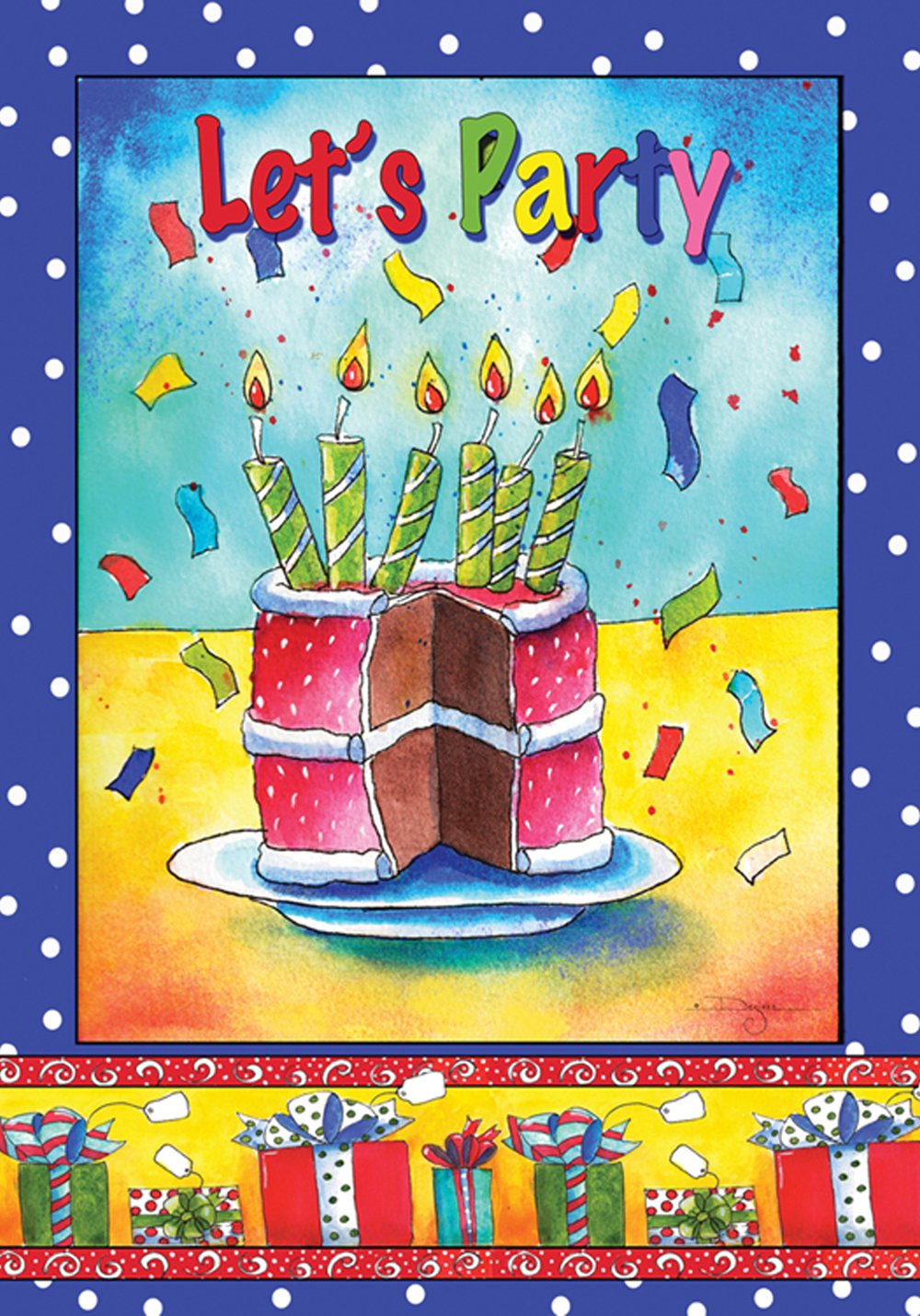Toland Home Garden 109454 Double Sided Birthday Party Flag - 28x40 Inch Outdoor Yard Decoration for House Celebrations | Perfect for Birthday Parties, Garden Decor & Outdoor Festivities