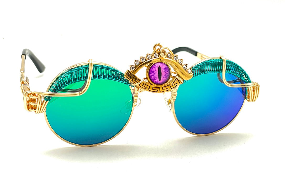 NEW! Blue with Purple Third Eye Crystal Necklace - Spiritual Healing Jewelry for Meditation & Energy Balancing