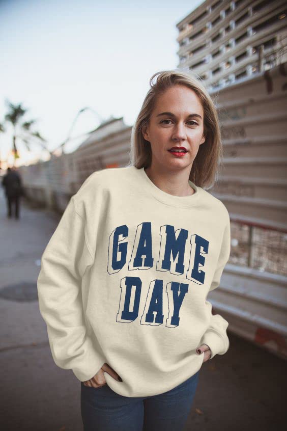 Women's Football Fan Game Day Sweatshirt - Letter Print Long Sleeve Casual Top for Tailgating, Watch Parties & Game Day Outfits