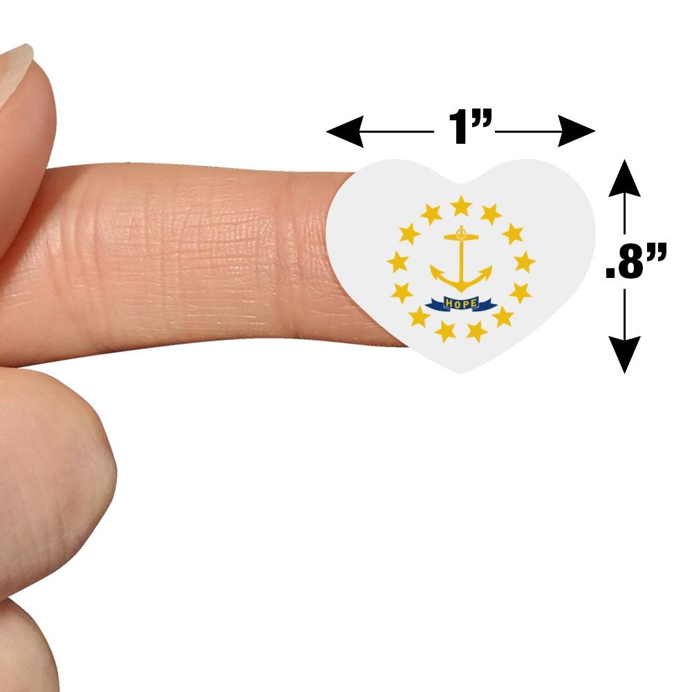 Rhode Island State Flag Heart Shaped Stickers - DIY Planner, Calendar & Scrapbook Decoration - Perfect for Journaling, Bullet Journals, and Craft Projects