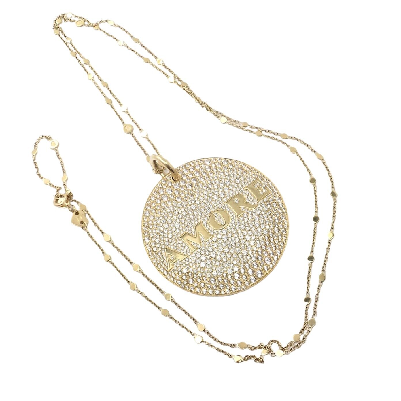 Pasquale Bruni 18k Yellow Gold Extra Large Diamond & Sapphire Amore Pendant Necklace for Women - Elegant Jewelry Gift for Anniversary, Valentine's Day & Special Occasions
