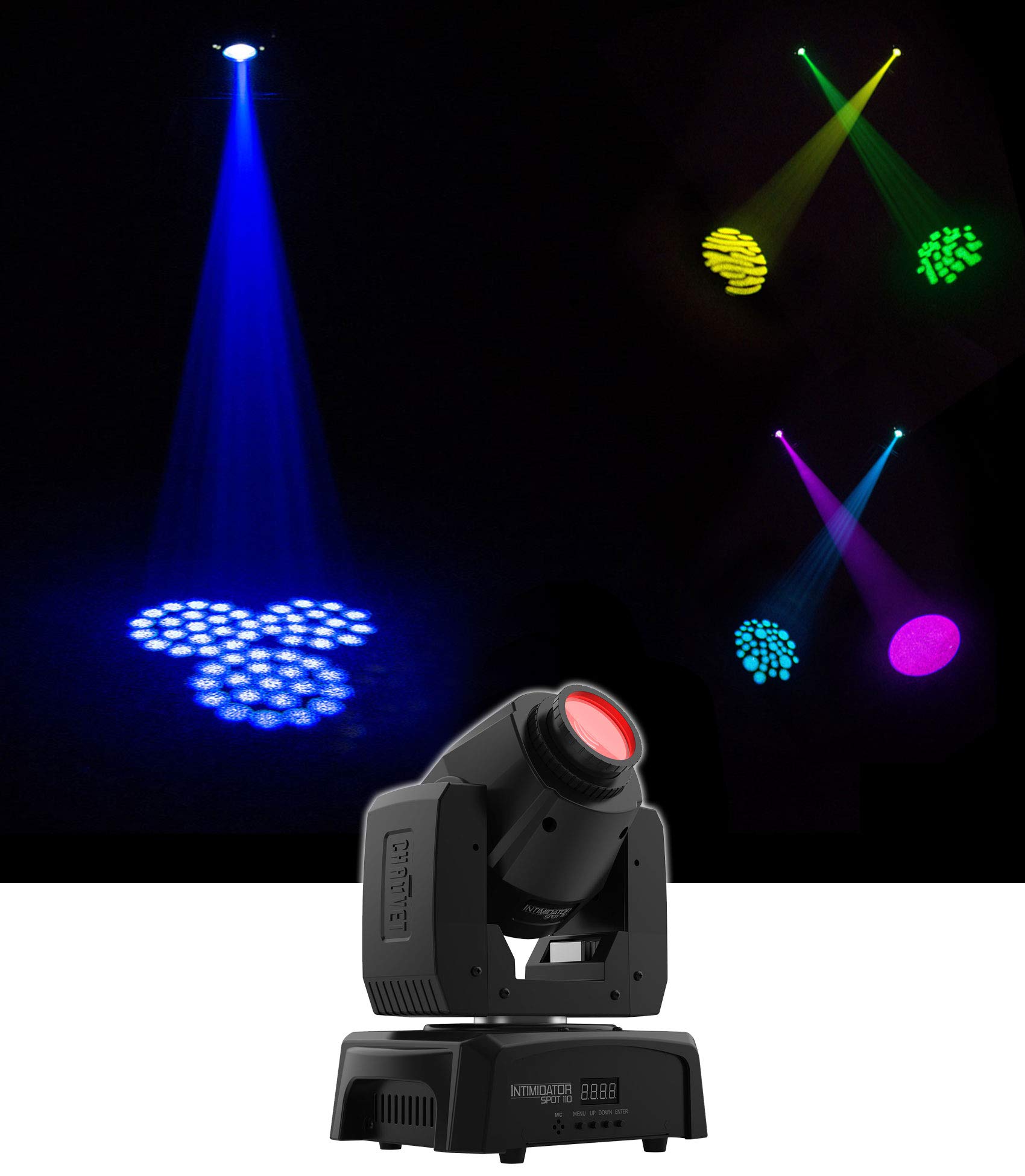 Chauvet Intimidator Spot 110 Compact LED Moving Head Light with CHS-1XX Carry Bag - Professional DJ Stage Lighting for Concerts, Weddings, and Events