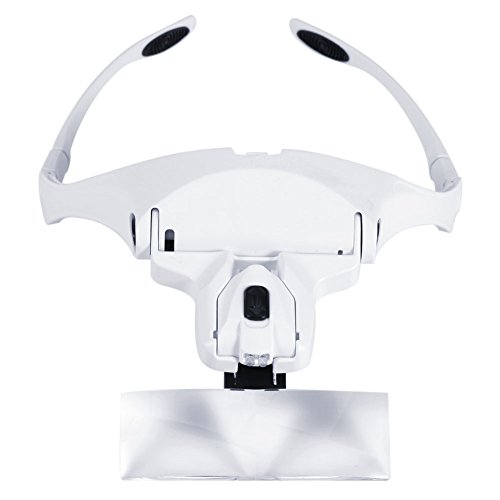 5 Lens LED Headset Magnifier - Hands-Free Magnifying Glass for Eyelash Extensions, Jewelry Making, Watch & Electronics Repair - Adjustable Vision Aid for Hobbyists & Professionals