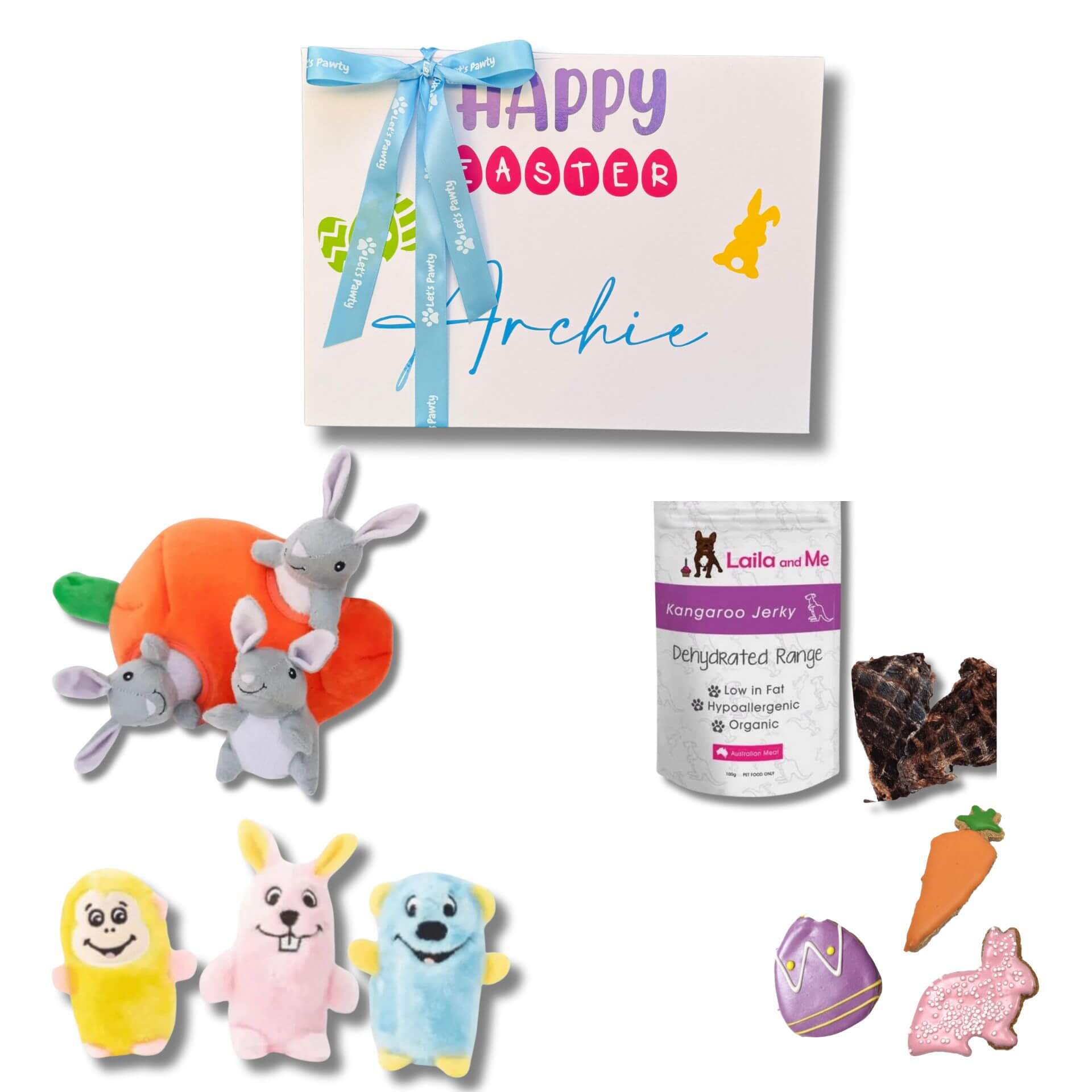 Personalized Easter Dog Gift Box for Pets - Bunny Burrow Themed Present for Dogs | Perfect for Easter Celebrations & Pet Lovers