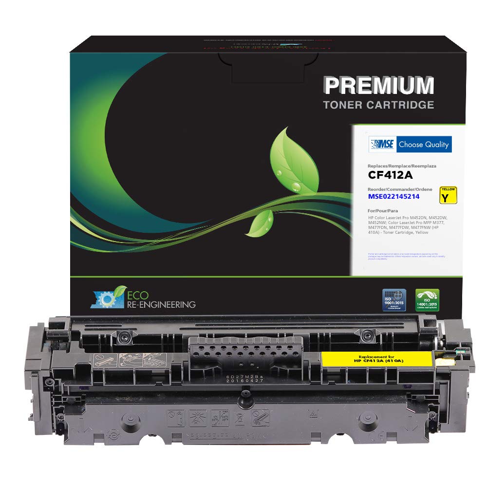 High-Quality MSE Remanufactured Toner Cartridge Replacement for HP CF412A/410A (Yellow) | Compatible with HP Printers | Office & Home Printing Solution