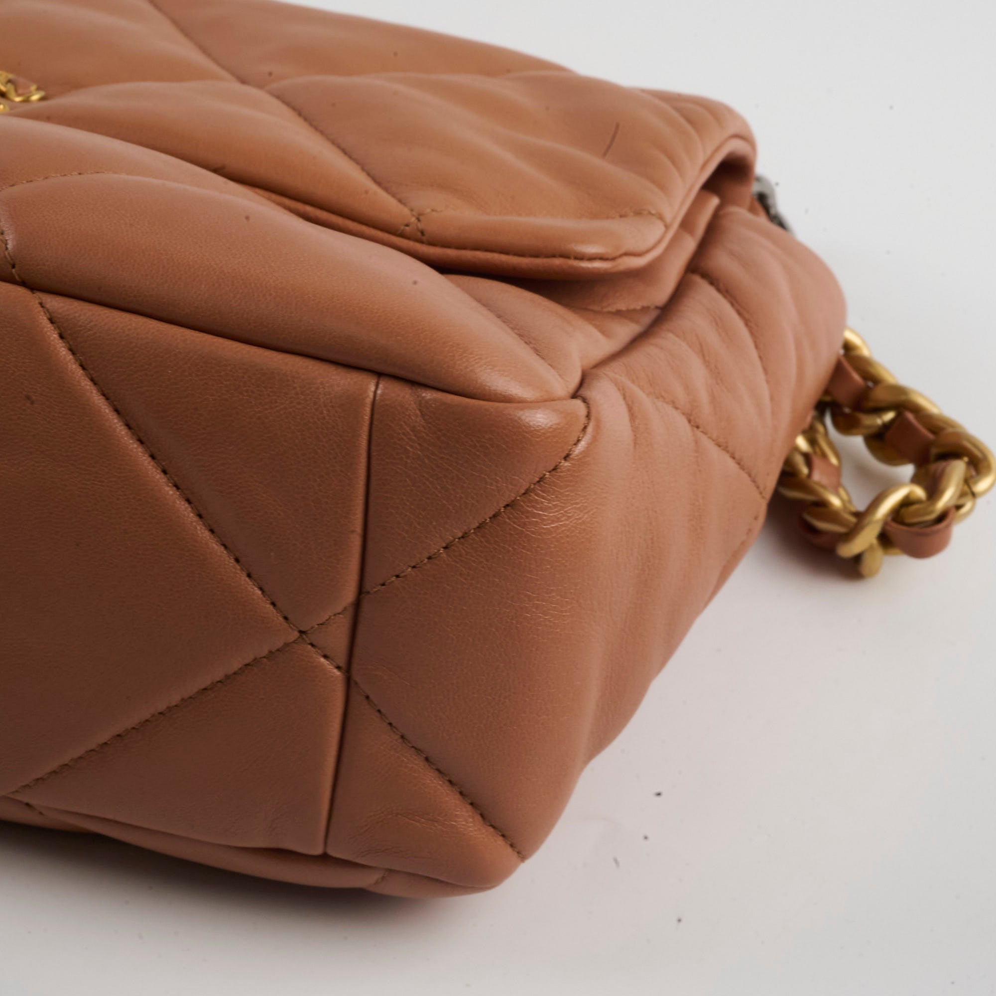 Chanel 19 Medium Bag in Caramel Lambskin Leather - Luxury Designer Handbag for Women, Perfect for Work, Travel & Everyday Use