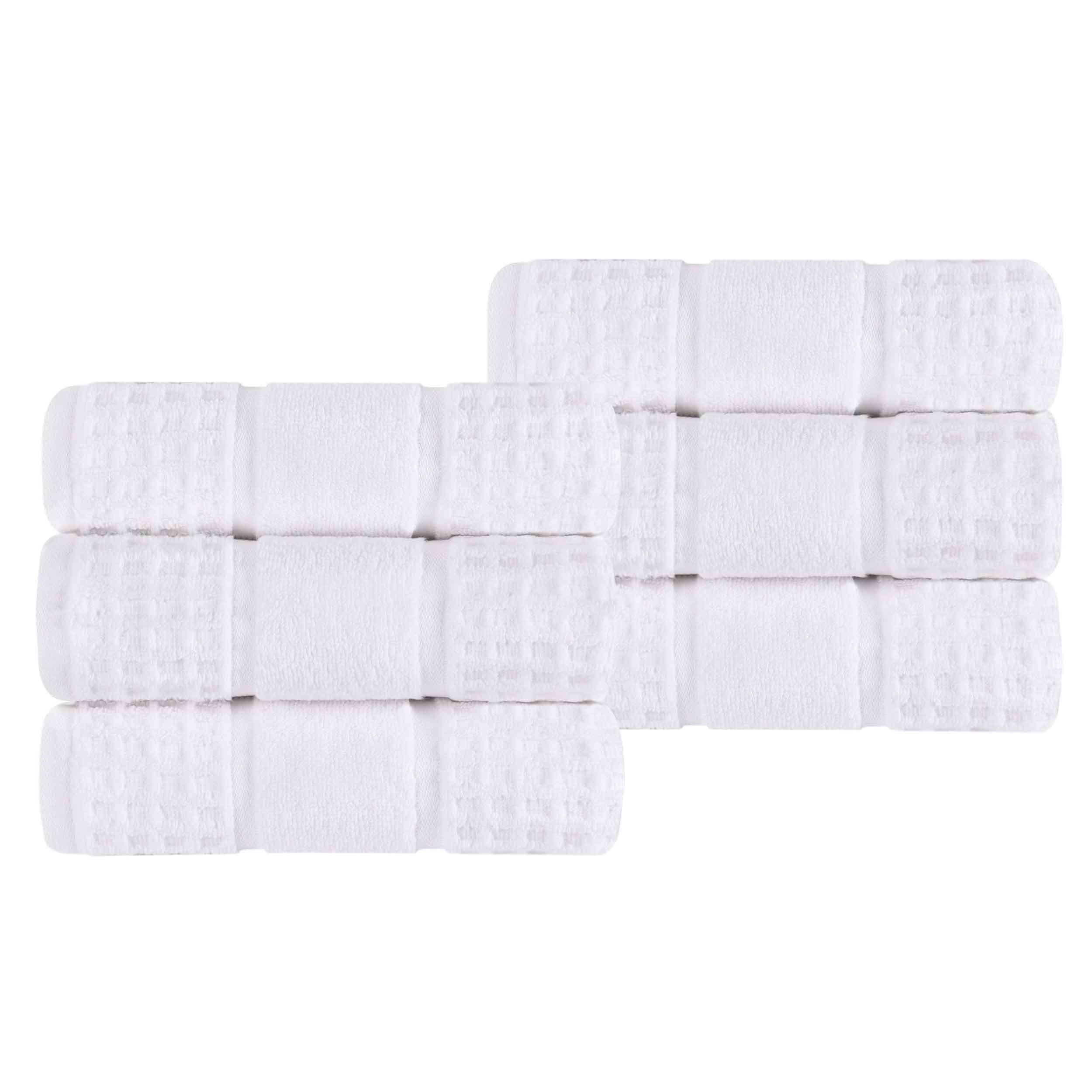 Premium 100% Zero Twist Cotton Waffle Honeycomb Hand Towels - Ultra Soft & Highly Absorbent - Set of 6 Bath Towels for Kitchen, Bathroom & Spa - Eco-Friendly & Quick-Drying