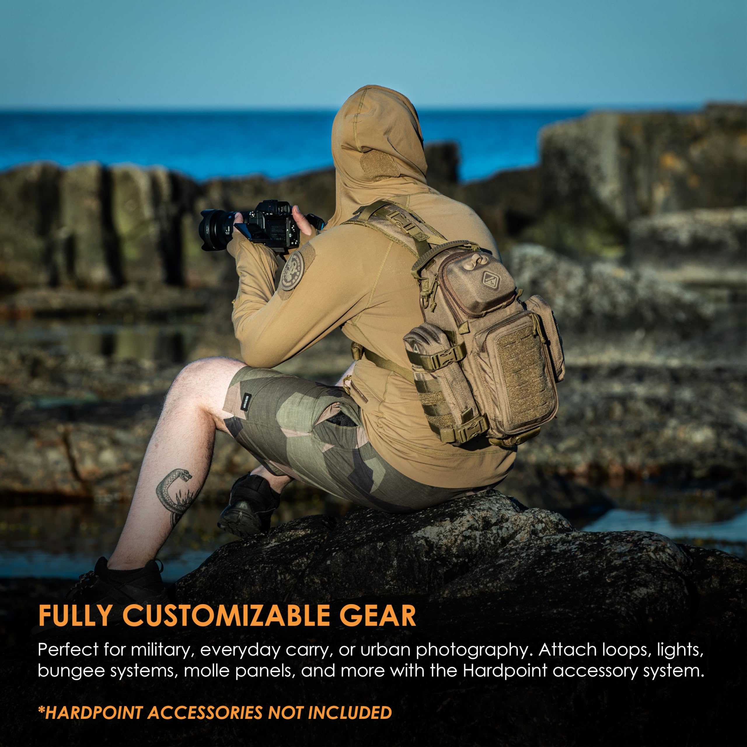 Hazard 4 Freelance Tactical Sling Bag - Water Resistant Crossbody Camera & Drone Carrier with MOLLE Attachment (6L) - Perfect for Outdoor Photography, Travel & Adventure Activities