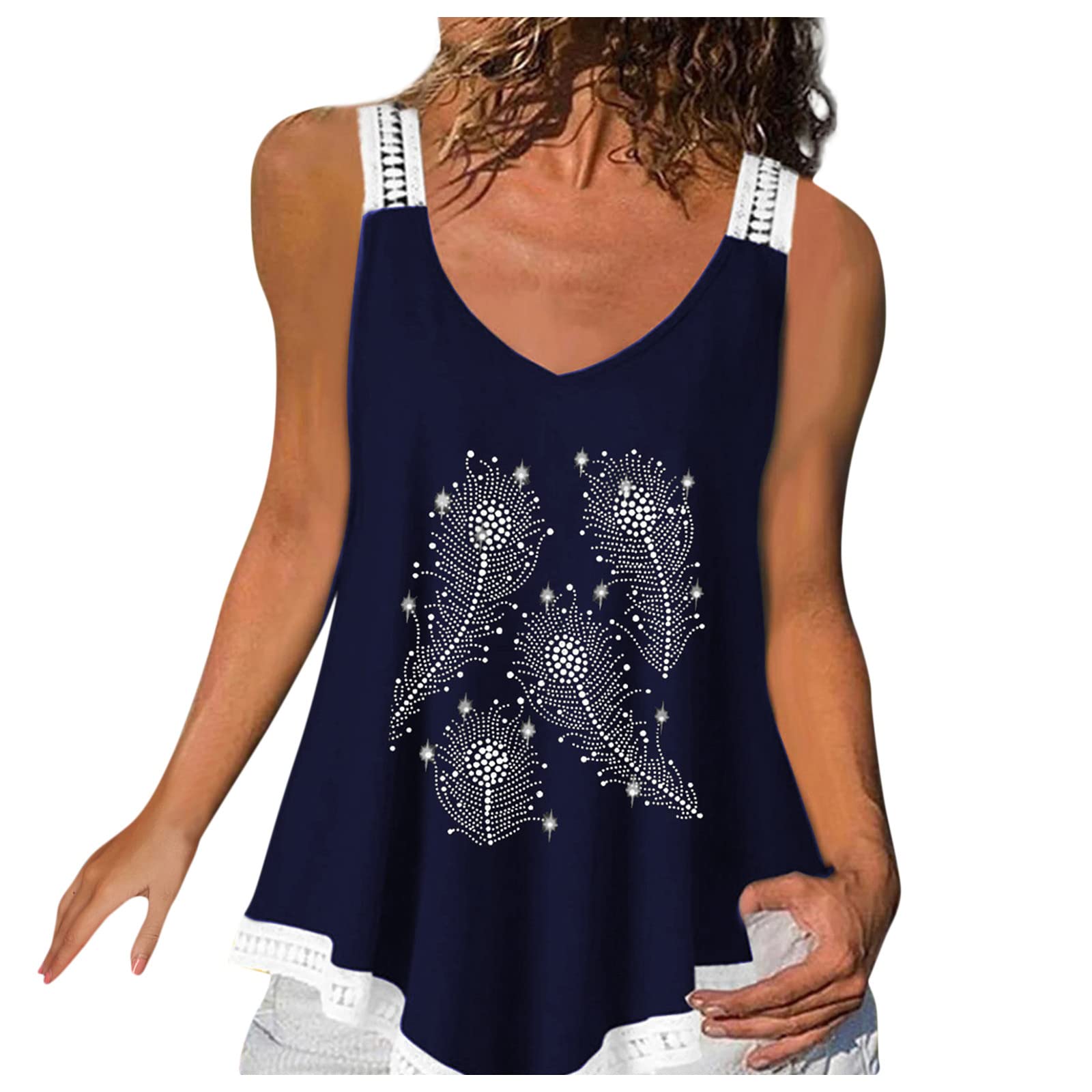 COKUERA Women's Off Shoulder Pop T-Shirt - Sleeveless Loose Summer Tee, Soft Thin Asymmetrical Top for Casual Wear | Perfect for Beach, Vacation & Night Out