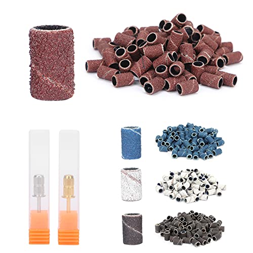 Professional Manicure Pedicure Sanding Bands Kit - 120/180 Grit Nail Files for Electric Nail Drill Machine - Perfect for Nail Salon, Home Use & DIY Nail Art