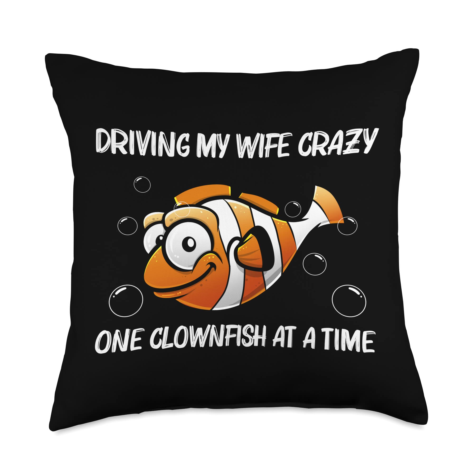 Clownfish Throw Pillow 18x18 - Best Ocean Gift for Men & Dads
