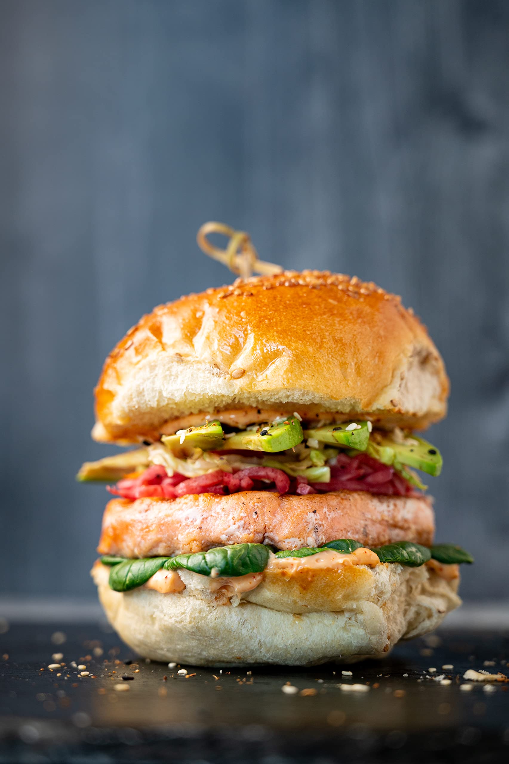 Sustainable Wild Caught Salmon Burgers - Ready to Cook Garlic Scallion Flavor (4 Pack) | High Protein Gluten-Free Frozen Fish Patties for Grilling, Air Frying & Quick Healthy Meals
