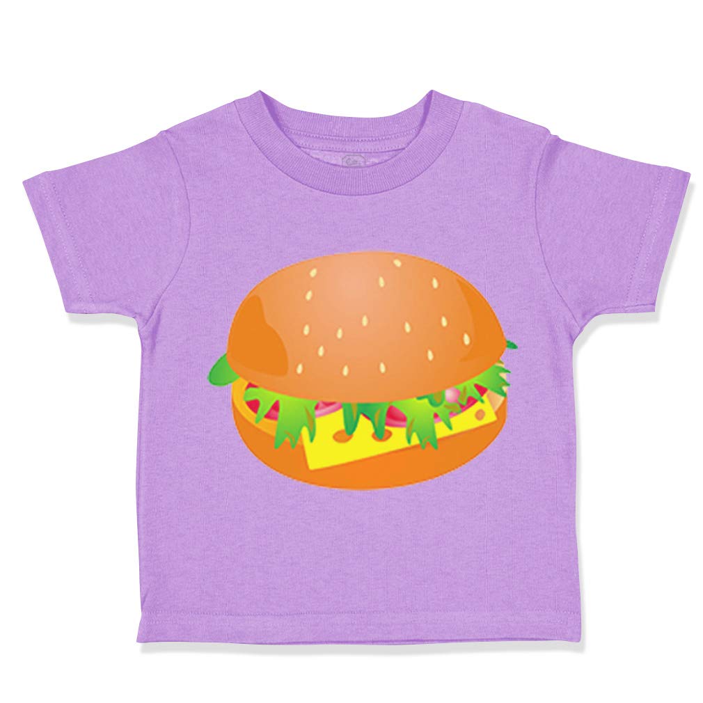 Kids' Cotton Hamburger Print T-Shirt - Cute Cheeseburger Graphic Tee for Toddler Boys & Girls | Fun Casual Wear for Playdates & Family Outings