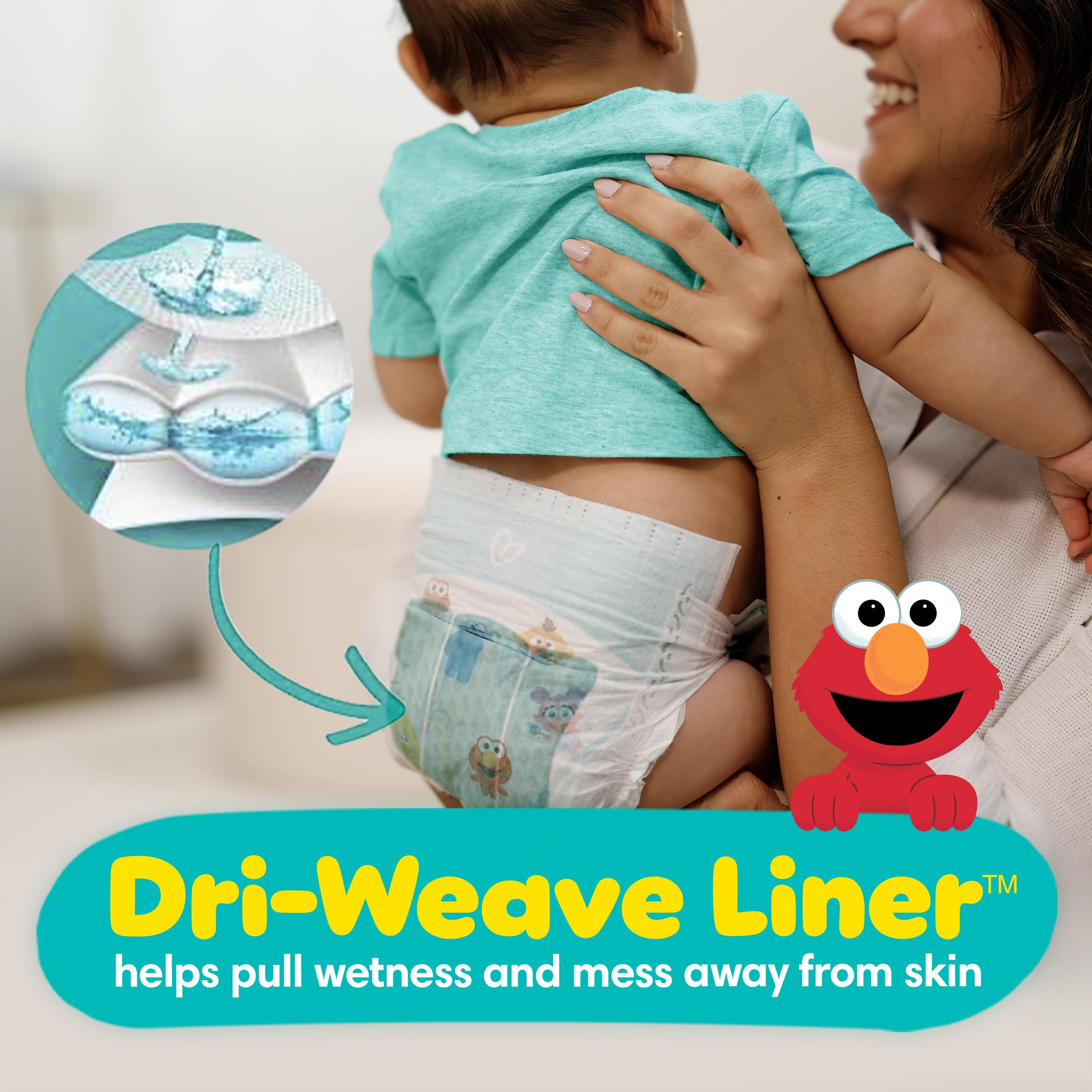 Pampers Baby Dry Disposable Diapers Size 3 (168 Count) - Super Absorbent, Leak Protection for Active Babies | Perfect for Overnight Use, Daycare & Travel