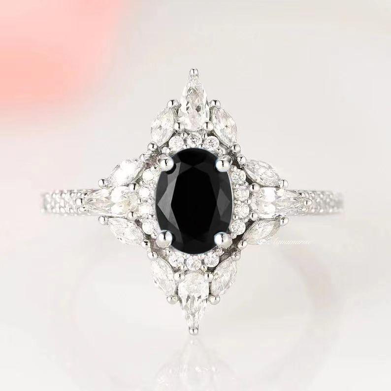 Stella Black Onyx Sterling Silver Ring for Women - Elegant Handmade Jewelry for Everyday Wear, Gifts & Special Occasions