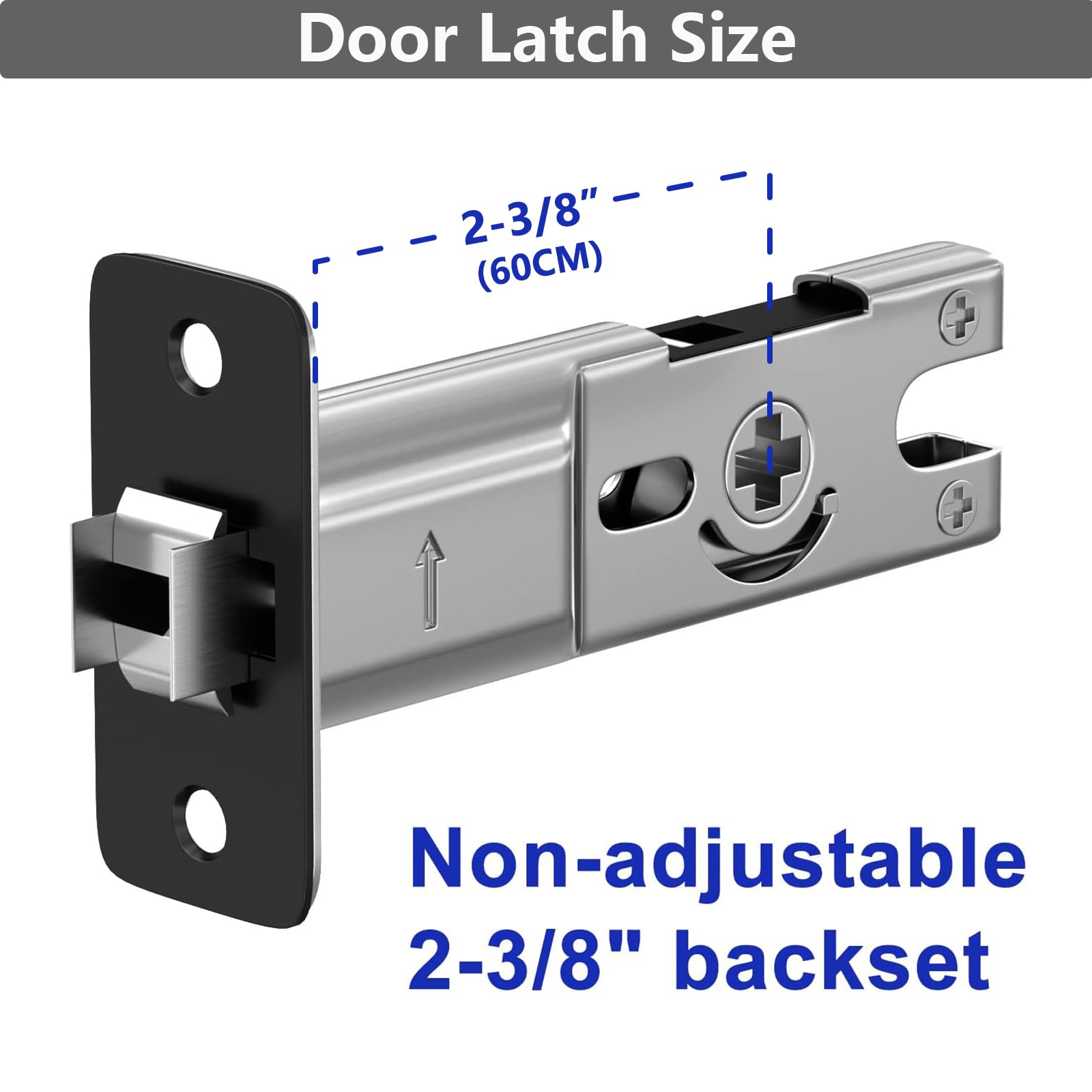 Square Pocket Door Lock - Satin Nickel Privacy Lock for Bathroom & Bedroom (1 Pack) - Fits 1-3/8