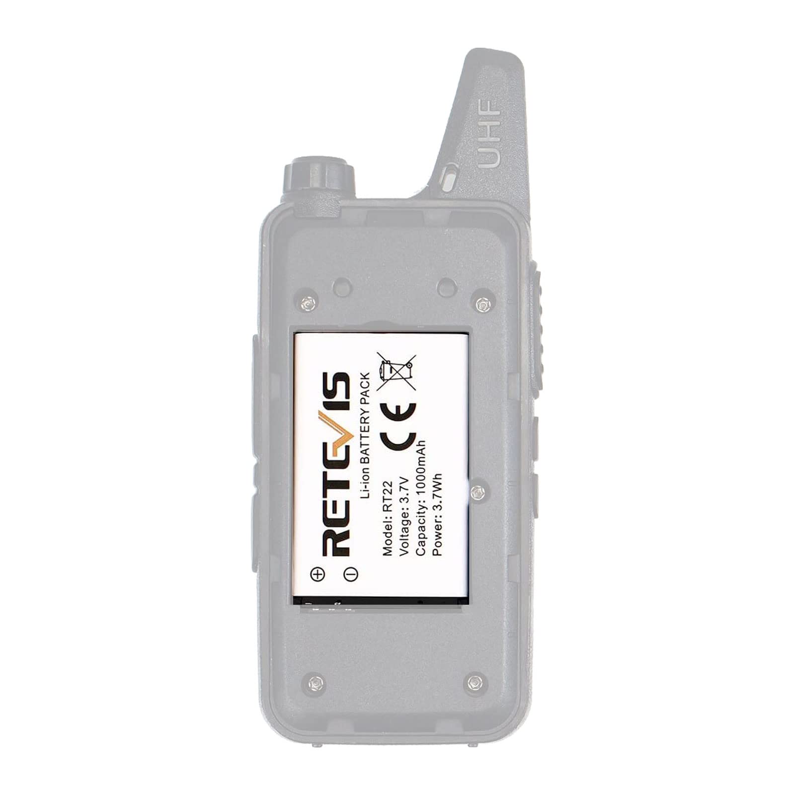 Original Retevis RT22 RT22S RT15 RT19 Walkie Talkie Battery - 3.7V 1000mAh Li-ion Replacement Battery Compatible with RT22 RT22S RT15 RT19 WLN KD-C1 Two Way Radios (1 Pack) - Perfect for Outdoor Adventures, Construction Sites & Emergency Communication