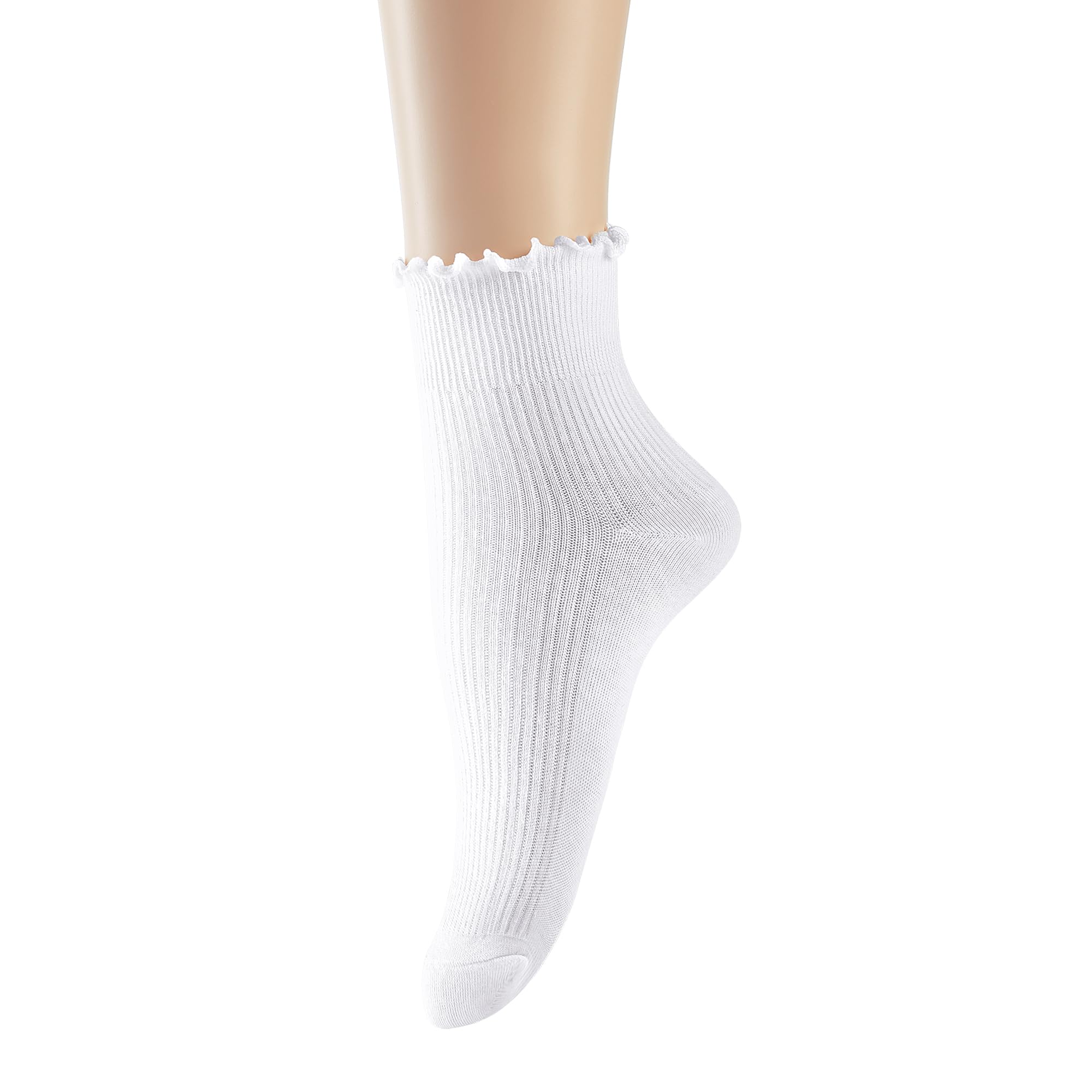 UTTPLL Women's Ruffle Lettuce Ankle Socks - Soft Cotton Crew Socks for Casual & Athletic Wear