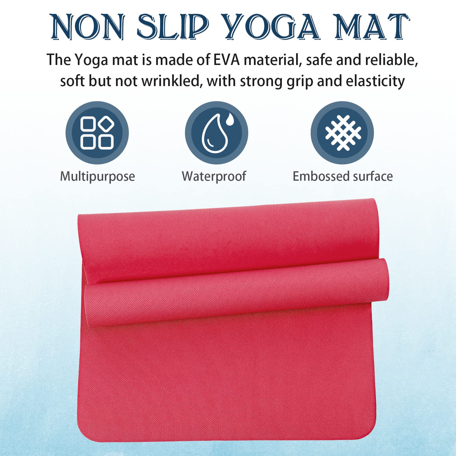 10 Pack Non-Slip Yoga Mats Bulk Set - 68