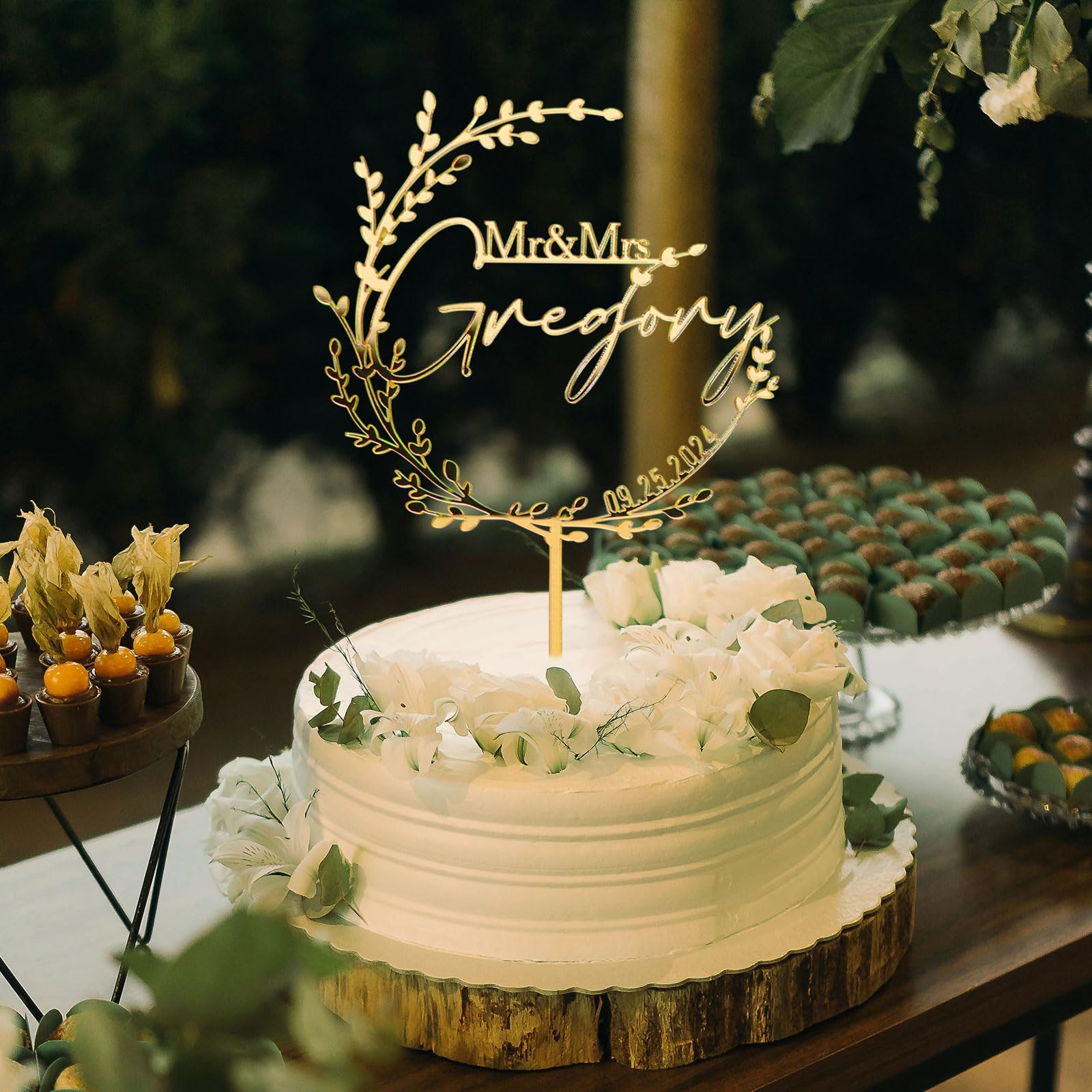 Custom Wedding Cake Toppers - Personalized Bride & Groom Cake Decorations for Weddings & Anniversaries - 16 Color Options - Perfect for Wedding Cakes, Anniversary Celebrations & Special Occasions