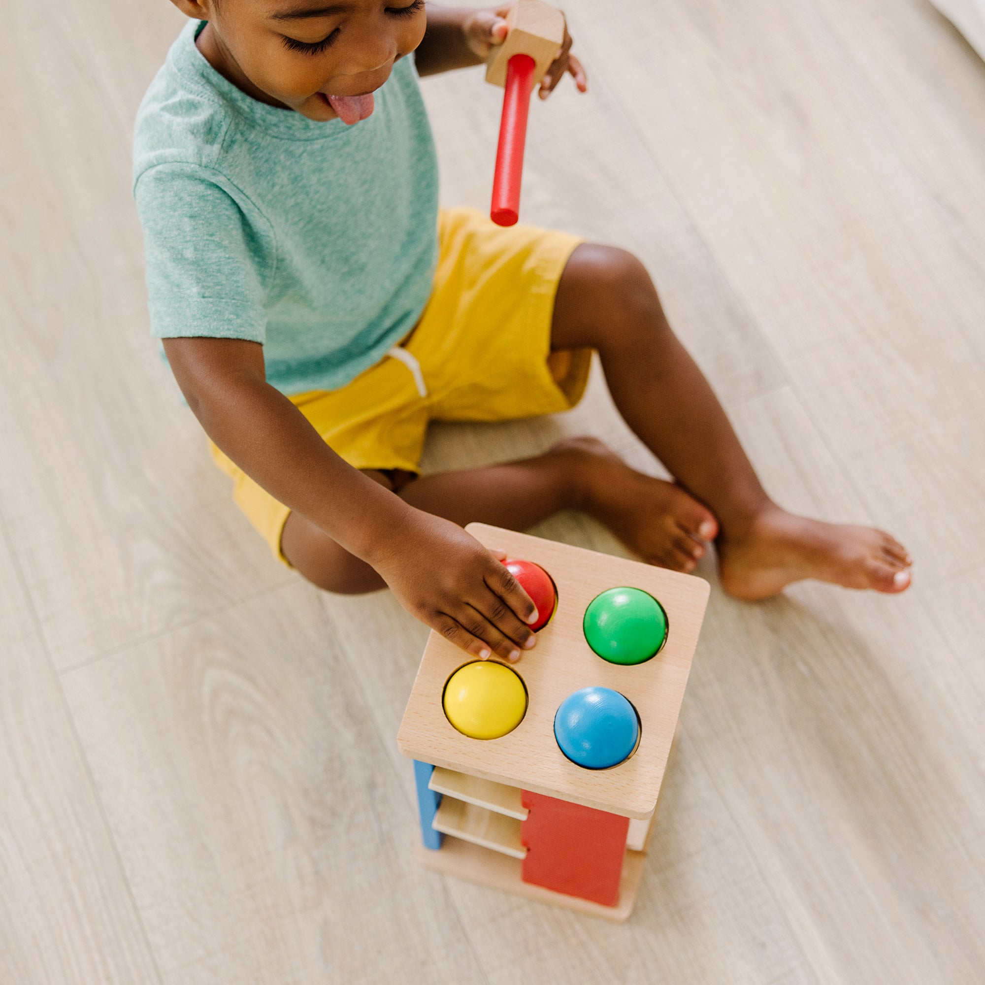 Pound & Roll Tower - Stacking Game for Kids & Adults - Fun Wooden Block Toy for Family Game Night & Party Entertainment