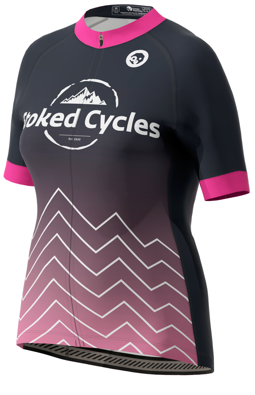 Stoked Cycles Bullet Jersey (J03) - Women's Cycling Jersey for Road & Mountain Biking - Lightweight & Breathable Performance Top for Outdoor Sports