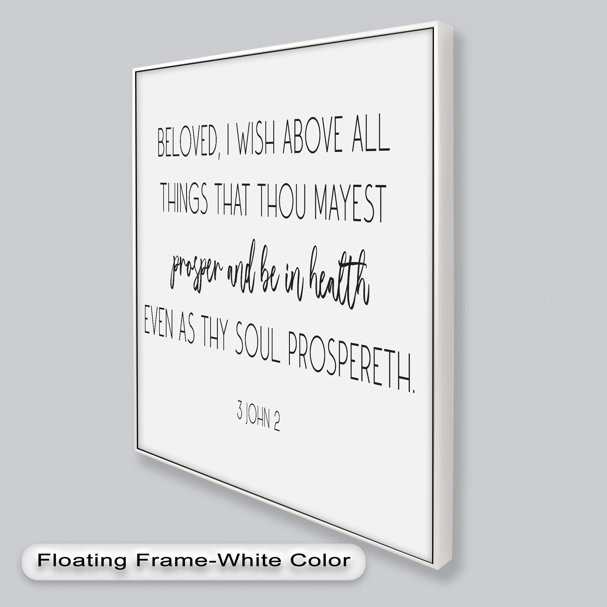 3 John 2 Bible Verse Wall Art - Christian Scripture Oil Painting for Home Decor & Church Gifts