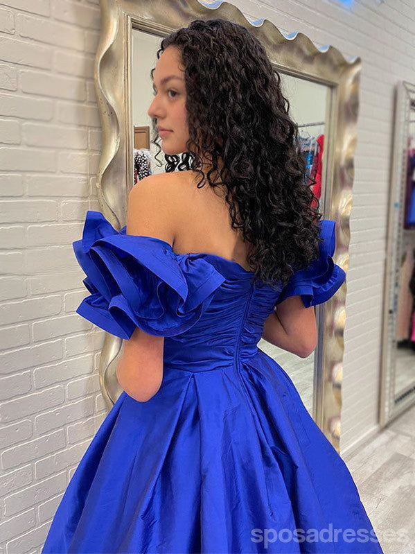Elegant Blue A-Line Off-Shoulder Sweetheart Maxi Prom Dress for Women | Long Evening Gown for Parties, Weddings & Formal Events | Style 13510