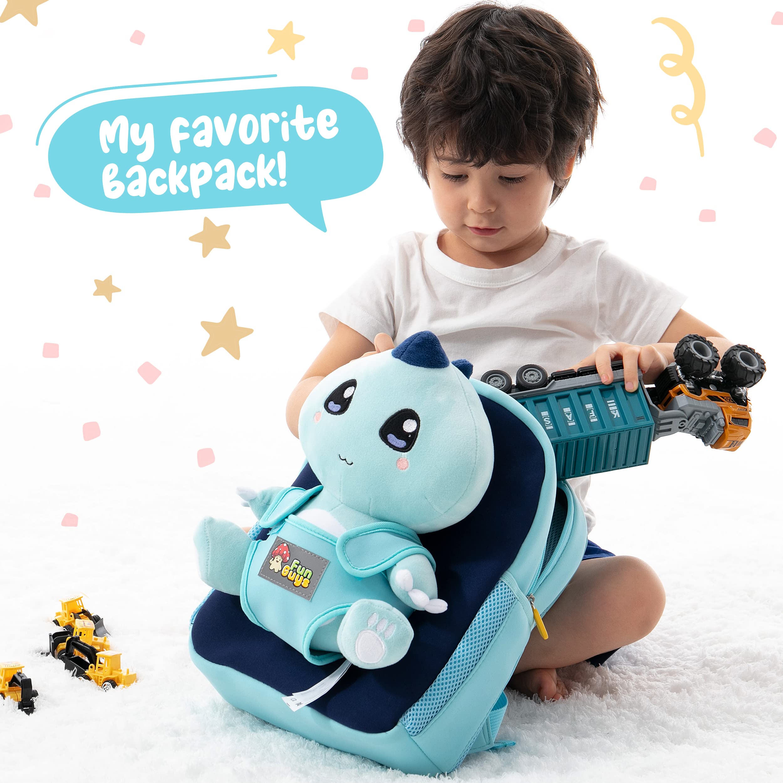 Cute Dinosaur Backpack for Kids 3-7 Years - Dino Bookbag for Boys & Girls - Lightweight Preschool & Kindergarten Backpack for School, Travel & Daycare - Perfect for Daily Use, Outdoor Adventures & Learning Activities