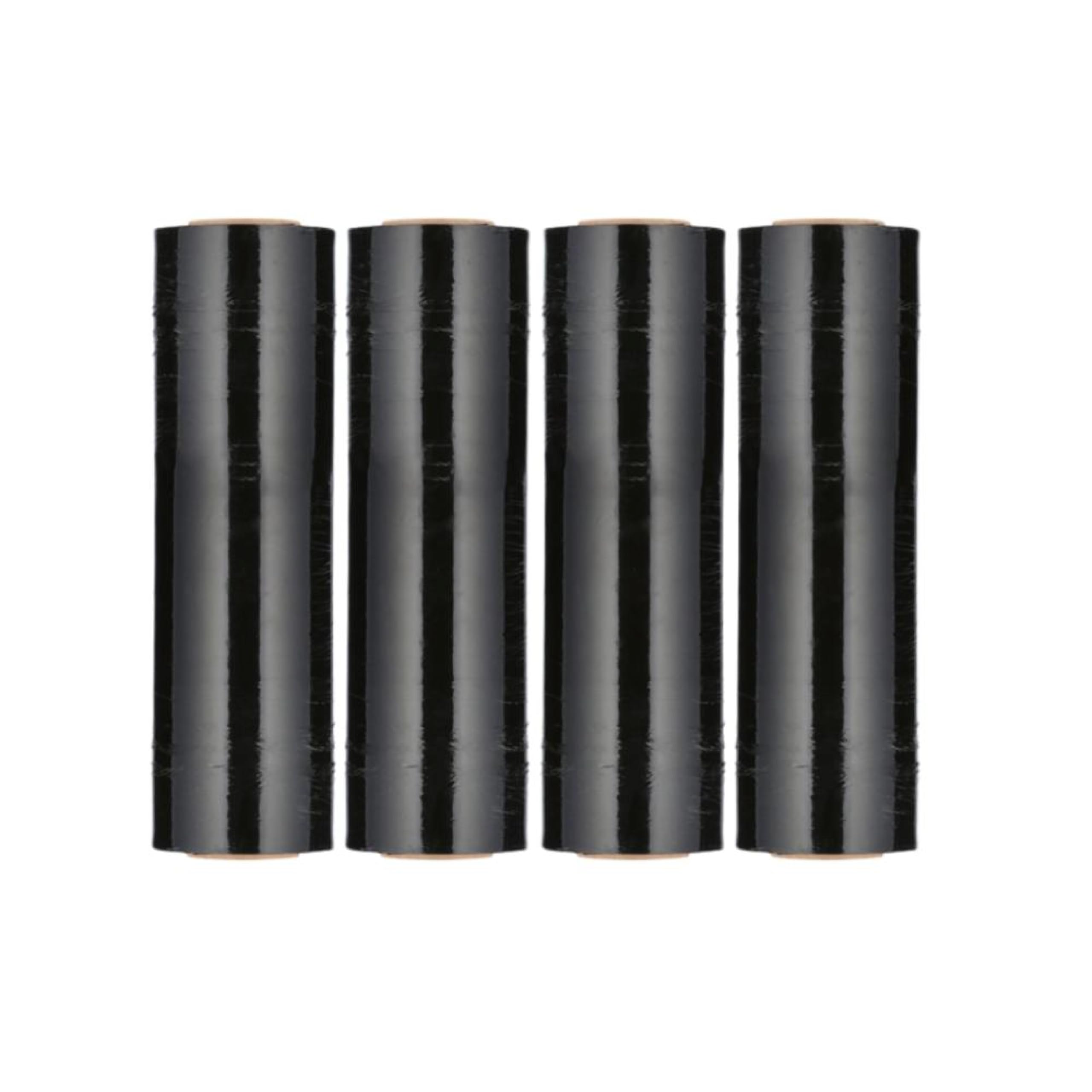 Black Stretch Wrap for Moving - 4 Pack of 18 Inch x 1500 Feet, Heavy Duty 80 Gauge Plastic Wrap for Furniture, Boxes & Storage - High Cling Hand Stretch Film Roll for Secure Packing & Shipping