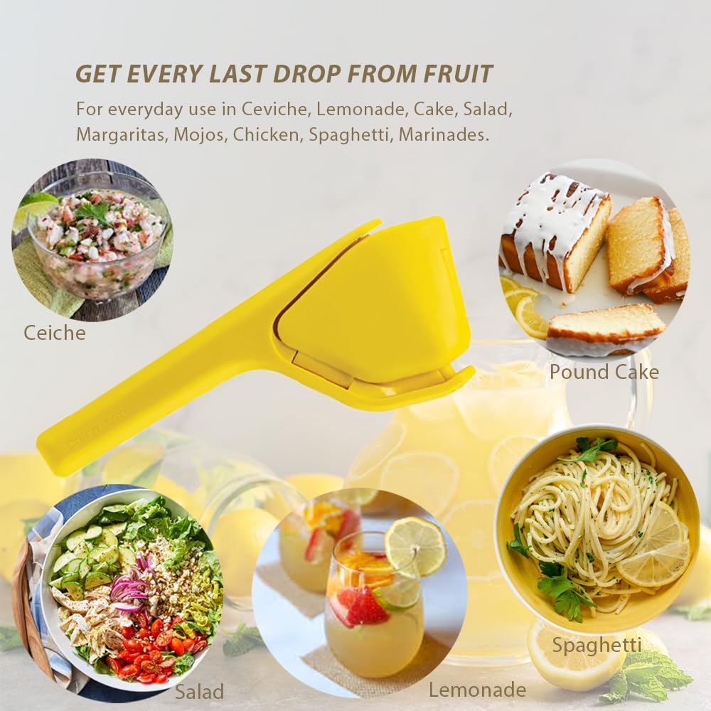 Handheld Citrus Juicer - Manual Lemon, Lime & Orange Squeezer with Space-Saving Foldable Design | Effortless Juice Presser for Fresh Lemonade, Cocktails & Cooking | Perfect for Bars, Kitchens & Outdoor Use