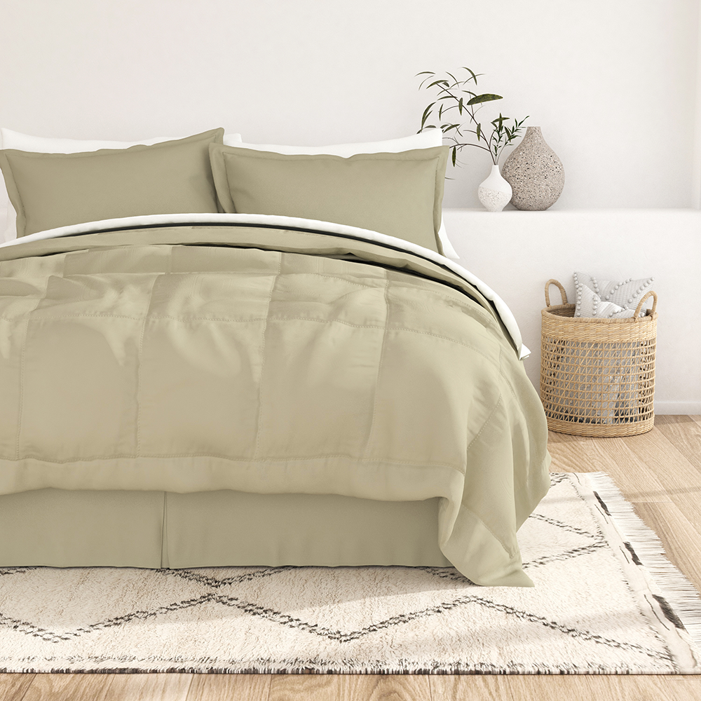 8-Piece Down Alternative Comforter Set - Hypoallergenic & Breathable Bedding for All Seasons | Perfect for Bedroom, Guest Room & Dorm Decor
