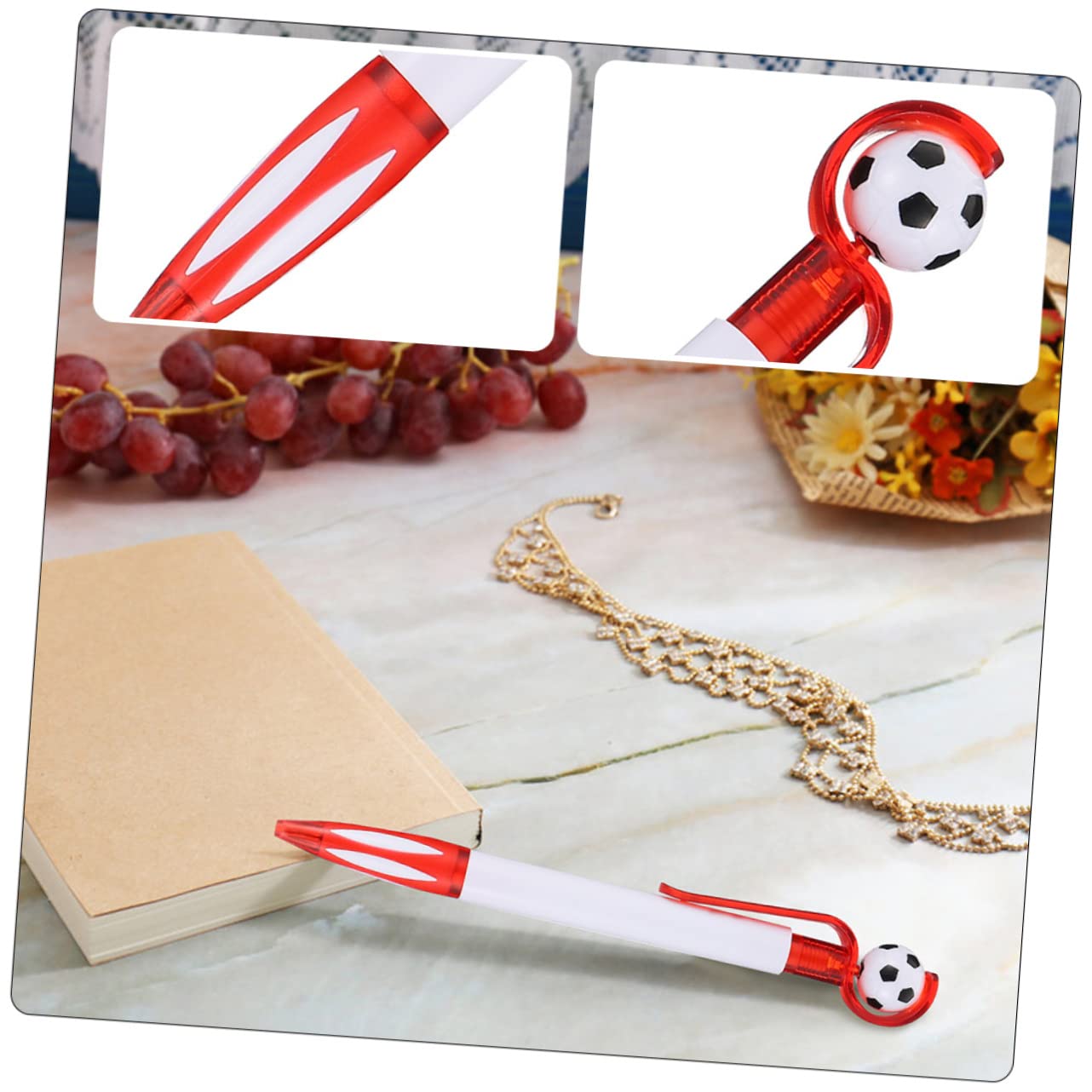 DIYEAH 18-Piece Soccer Ballpoint Pens - Fun Cartoon Plastic Pens for Office, School & Craft Projects - Unique Novelty Writing Supplies for Soccer Fans & Gift Ideas