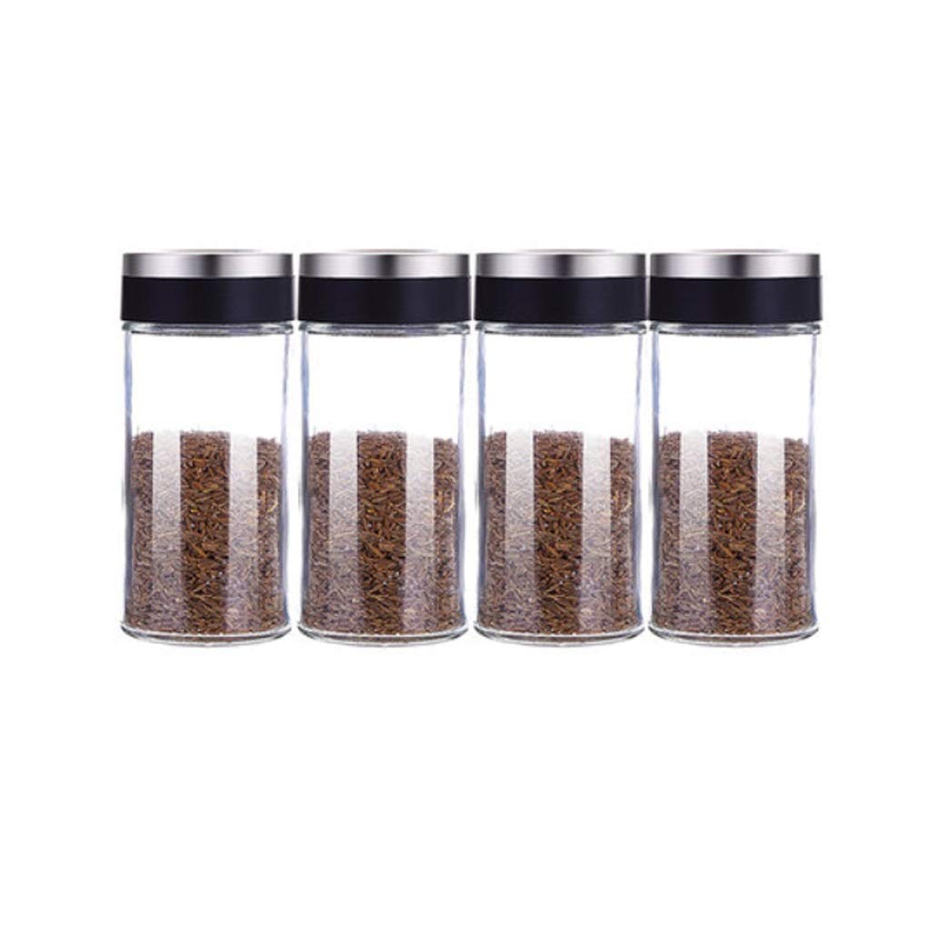 Premium Glass Spice Jars with Adjustable Stainless Steel Lids - 150ml x 5 Pack - Airtight Food Storage Containers for Kitchen Spices, Herbs, Seasonings - Perfect for Organizing Pantry, Baking, Cooking & Meal Prep