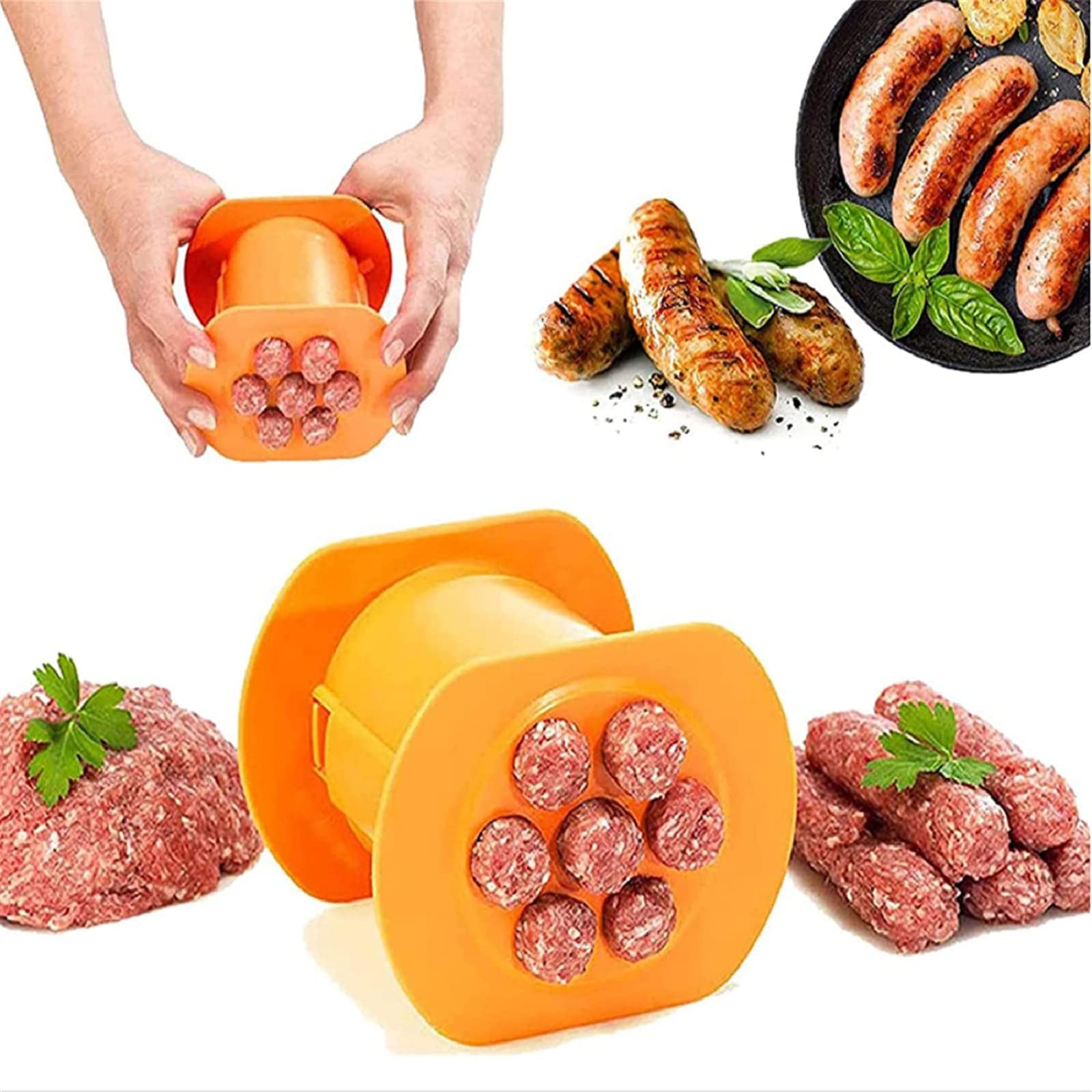 Boddenly Manual Sausage Stuffer - 7 Sausages in One Press | Kitchen & BBQ Tool for Homemade Sausages | Perfect for Cooking, Parties & Outdoor Grilling (Multicolor)