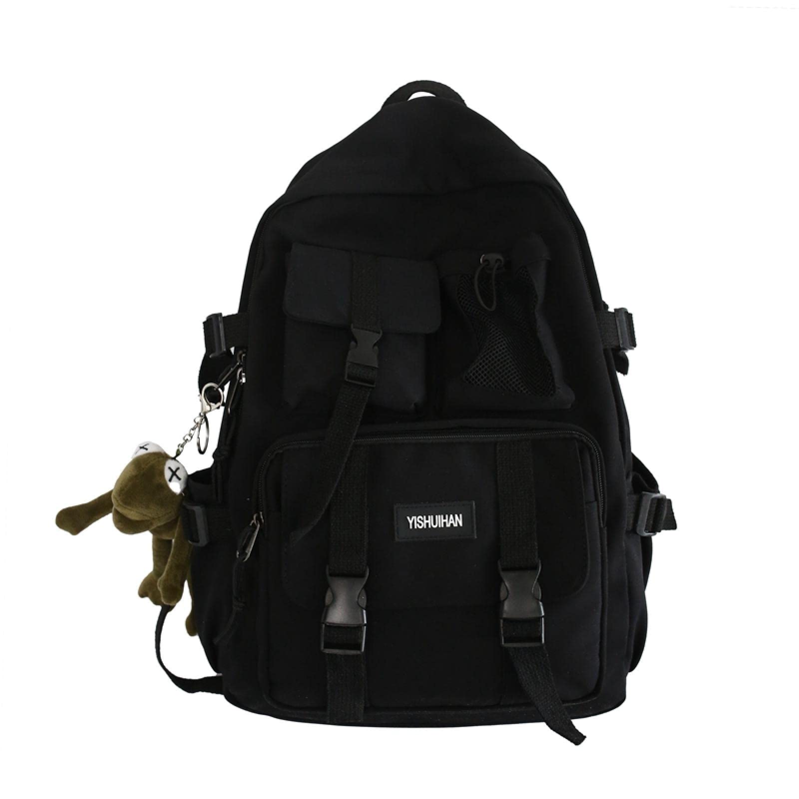 XKUN Women's Anti-Theft Backpack - Stylish Black Nylon School Backpack for Travel, Work & Daily Use | Durable Laptop Rucksack for College, Commuting & Outdoor Activities