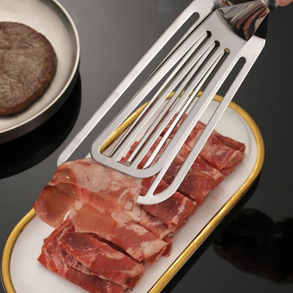 Premium Stainless Steel Fish Spatula & Turner - Heavy Duty Metal Cooking Tongs for Grilling, Flipping Pancakes, Cast Iron Skillet - Perfect for BBQ, Buffet Serving & Professional Kitchen Use