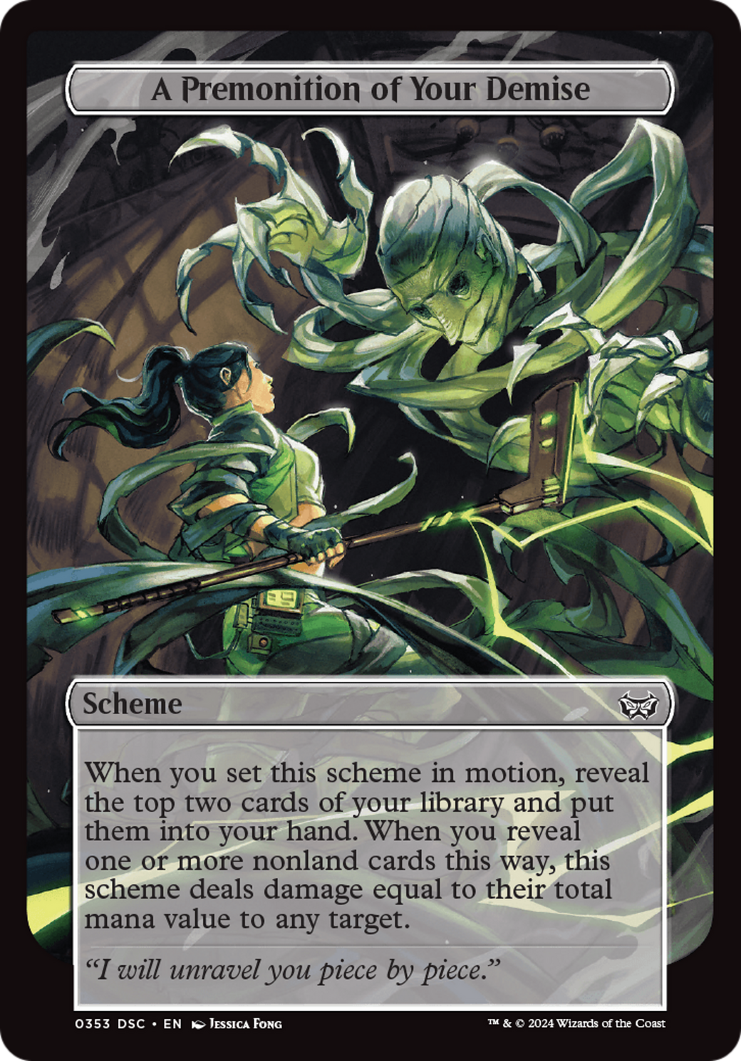 A Premonition of Your Demise Full Art Card - Duskmourn: Archenemy MTG Collectible - Perfect for Magic: The Gathering Tournaments & Fantasy Game Nights