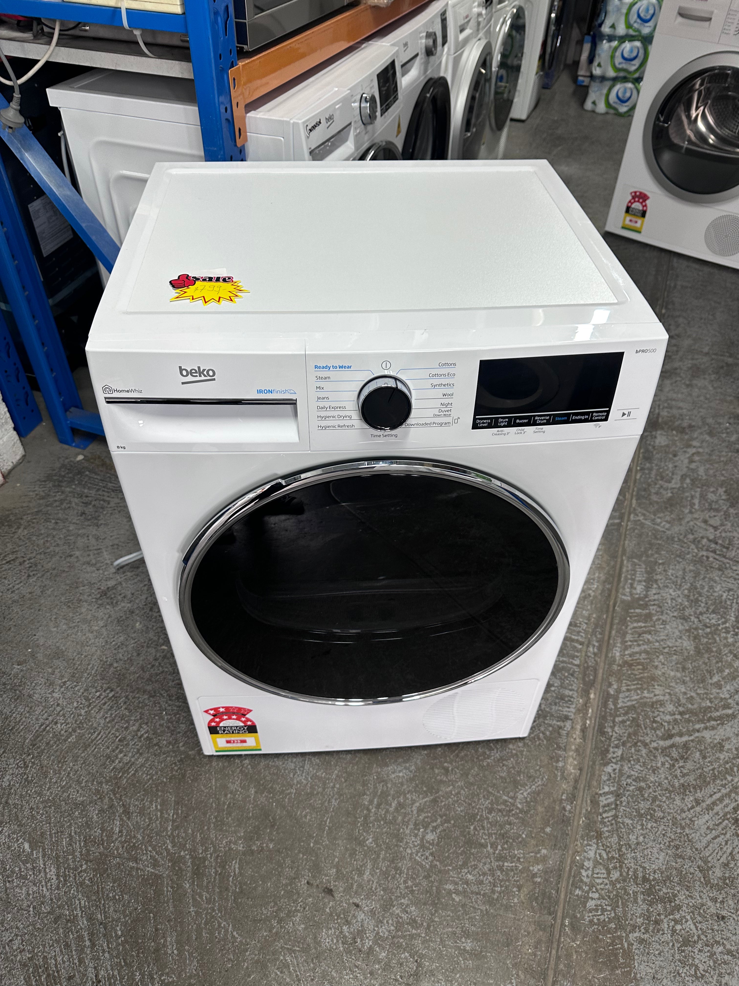 Beko BDPB802SW 8kg Heat Pump Dryer - Energy Efficient White Laundry Dryer (Factory Second) | Perfect for Apartments, Small Homes & Eco-Friendly Living