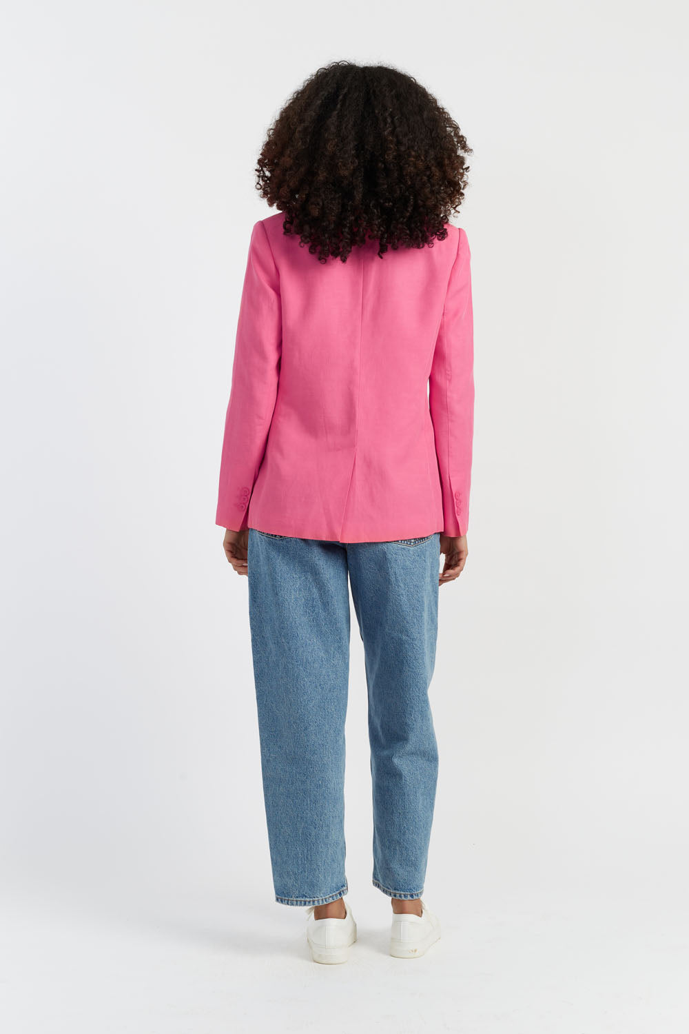 Stylish Rose Tencel Linen Blazer for Women - Breathable Summer Office Jacket - Perfect for Business Casual & Outdoor Events