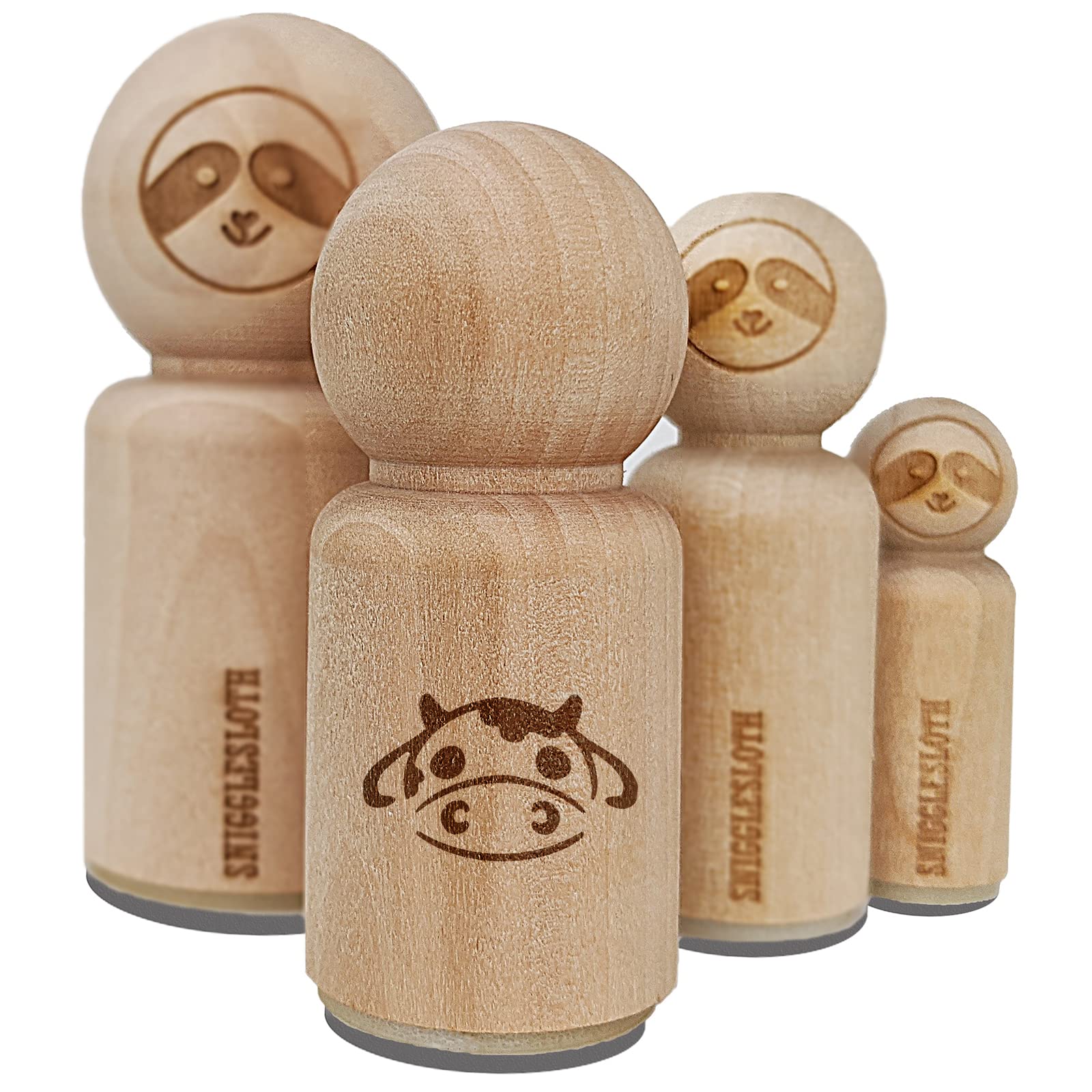 Cute Chibi Cow Head Face Milk Farm Animal Rubber Stamp for DIY Crafting, Scrapbooking, Planner Decor - 3/4 Inch Small Stamp | Perfect for Journals, Cards & Gift Wrapping