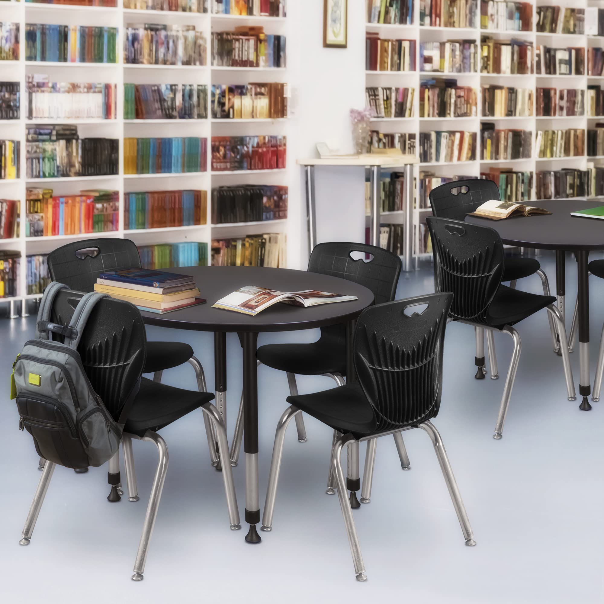 Regency Kee Height Adjustable Mobile Classroom Table Set with 4 Chairs - 36