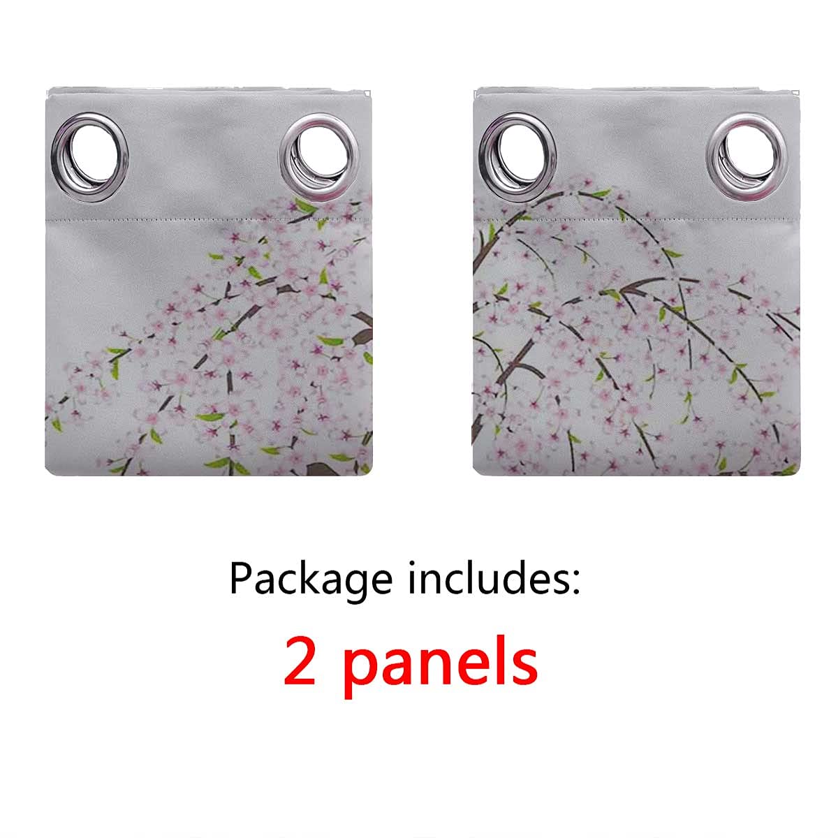 Blackout Curtains 72 Inches Long - Floral Oriental Window Drapes for Bedroom & Living Room (2 Panels, 84x72 Inch) - Perfect for Light Blocking, Privacy & Home Decor